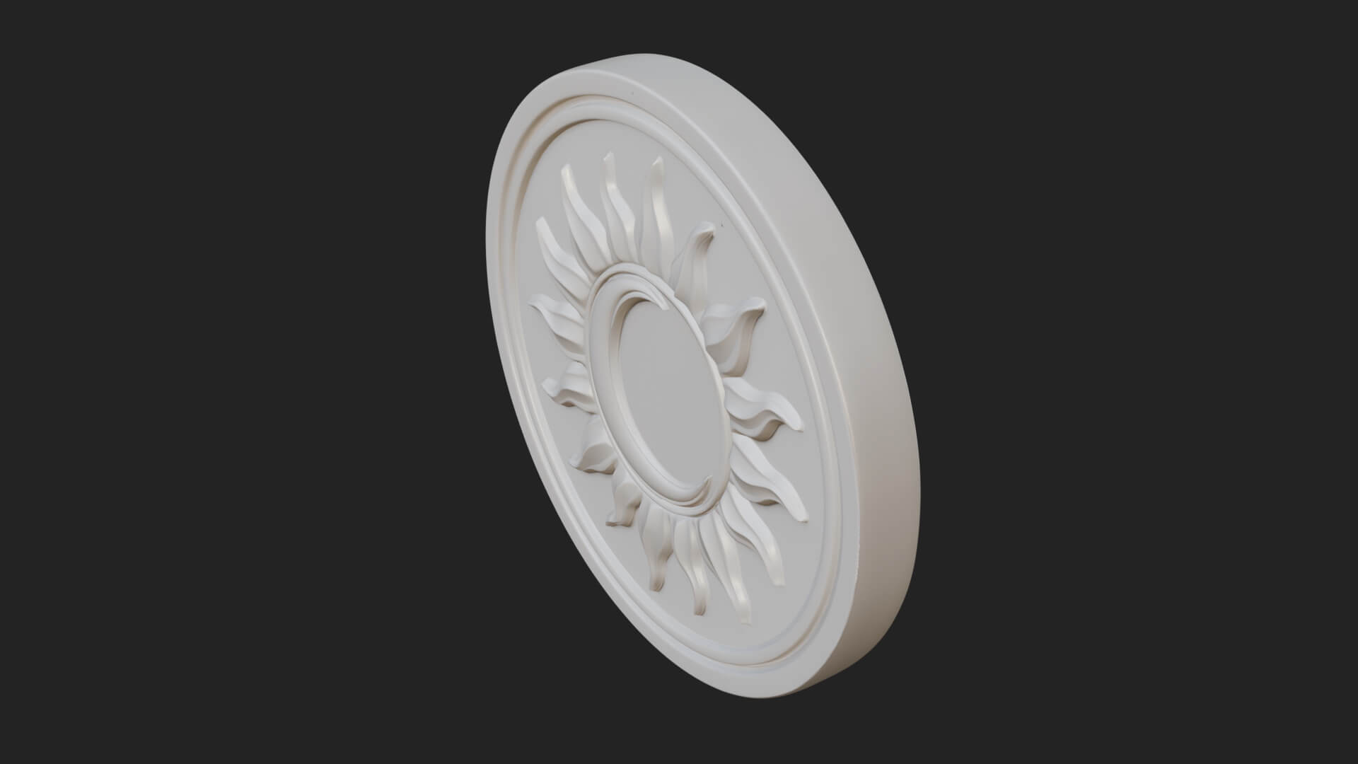 Flame Ray Sun Disc Plaque Design 7 3D Print Model 3D Model
