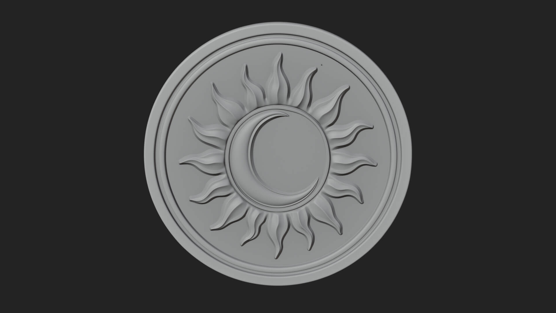Flame Ray Sun Disc Plaque Design 7 3D Print Model 3D Model