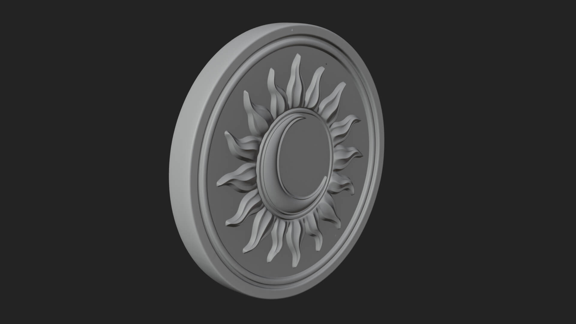 Flame Ray Sun Disc Plaque Design 7 3D Print Model 3D Model
