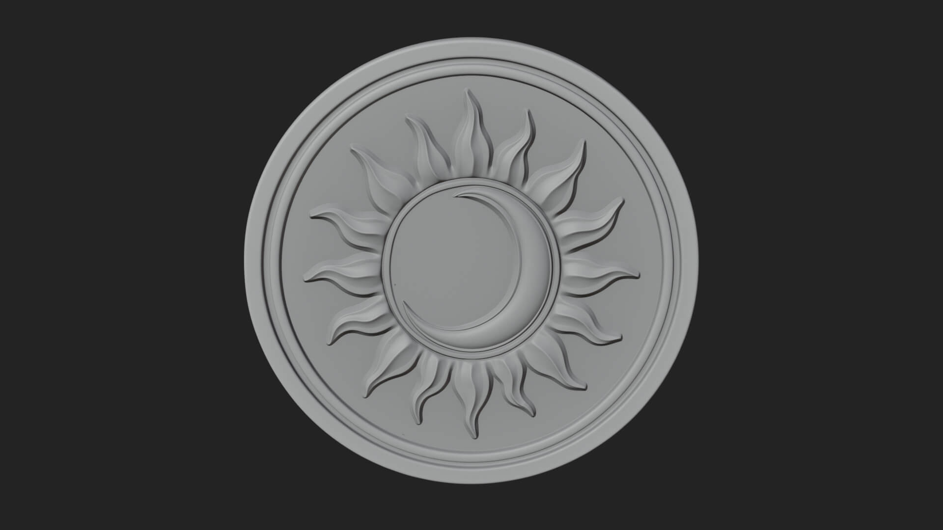 Flame Ray Sun Disc Plaque Design 7 3D Print Model 3D Model