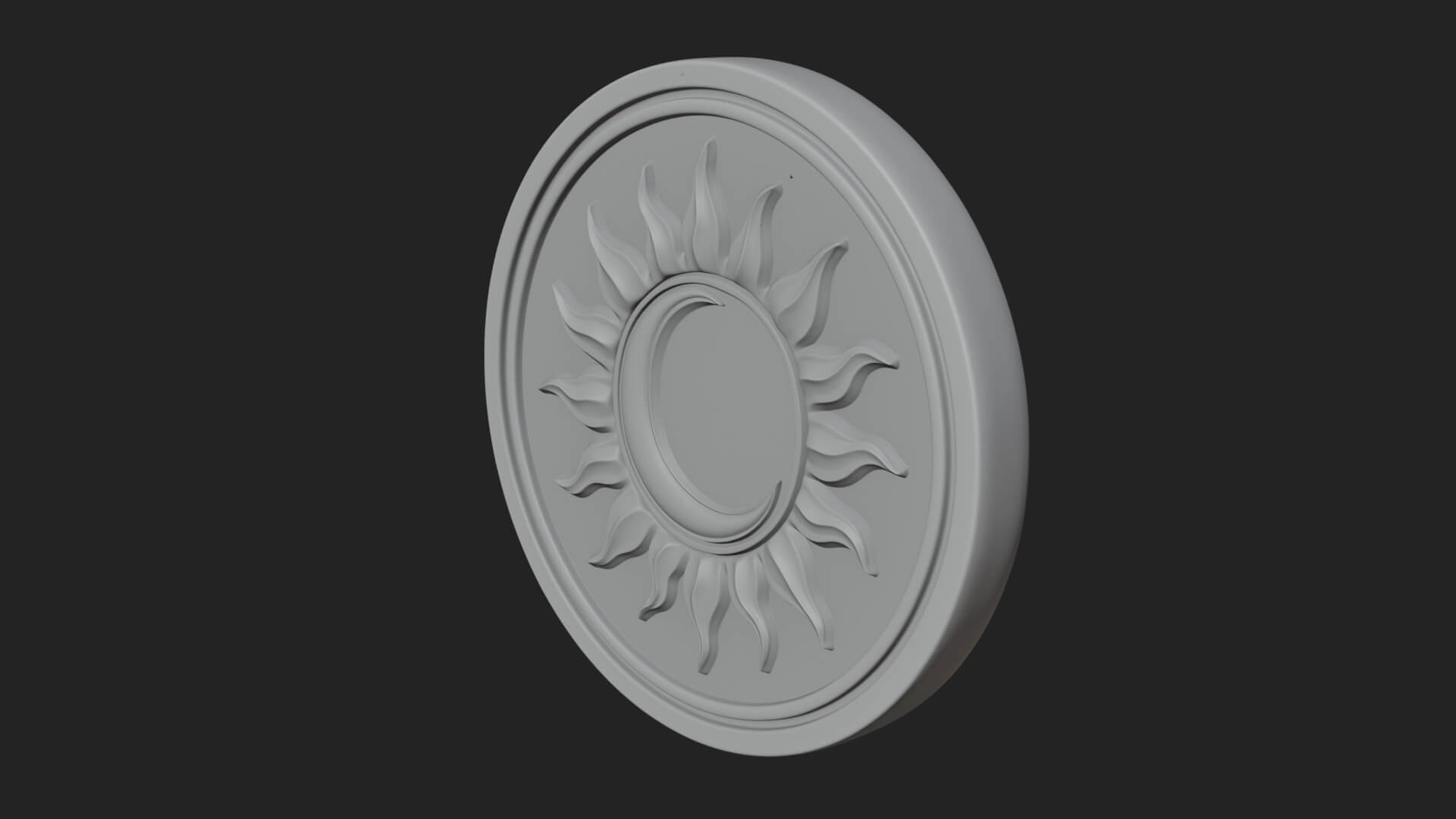 Flame Ray Sun Disc Plaque Design 7 3D Print Model 3D Model