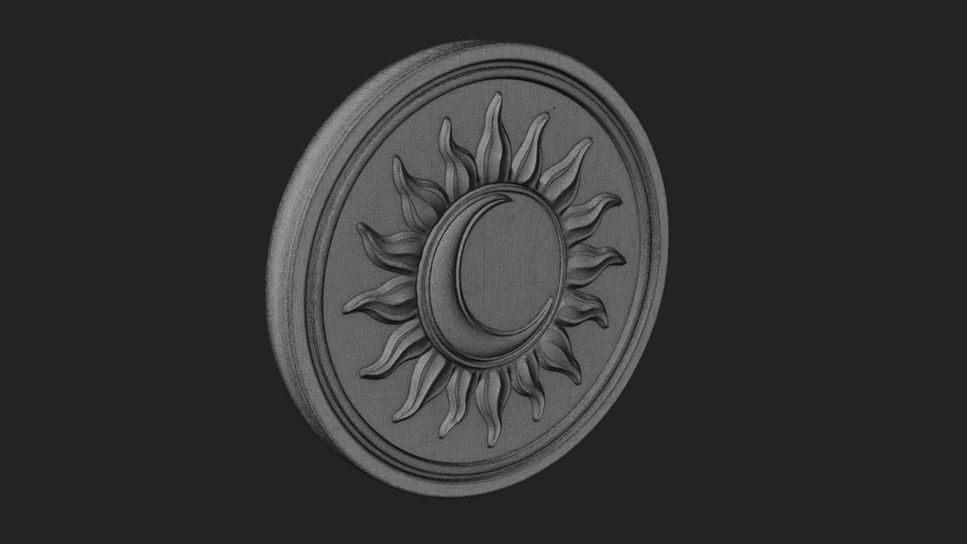 Flame Ray Sun Disc Plaque Design 7 3D Print Model 3D Model