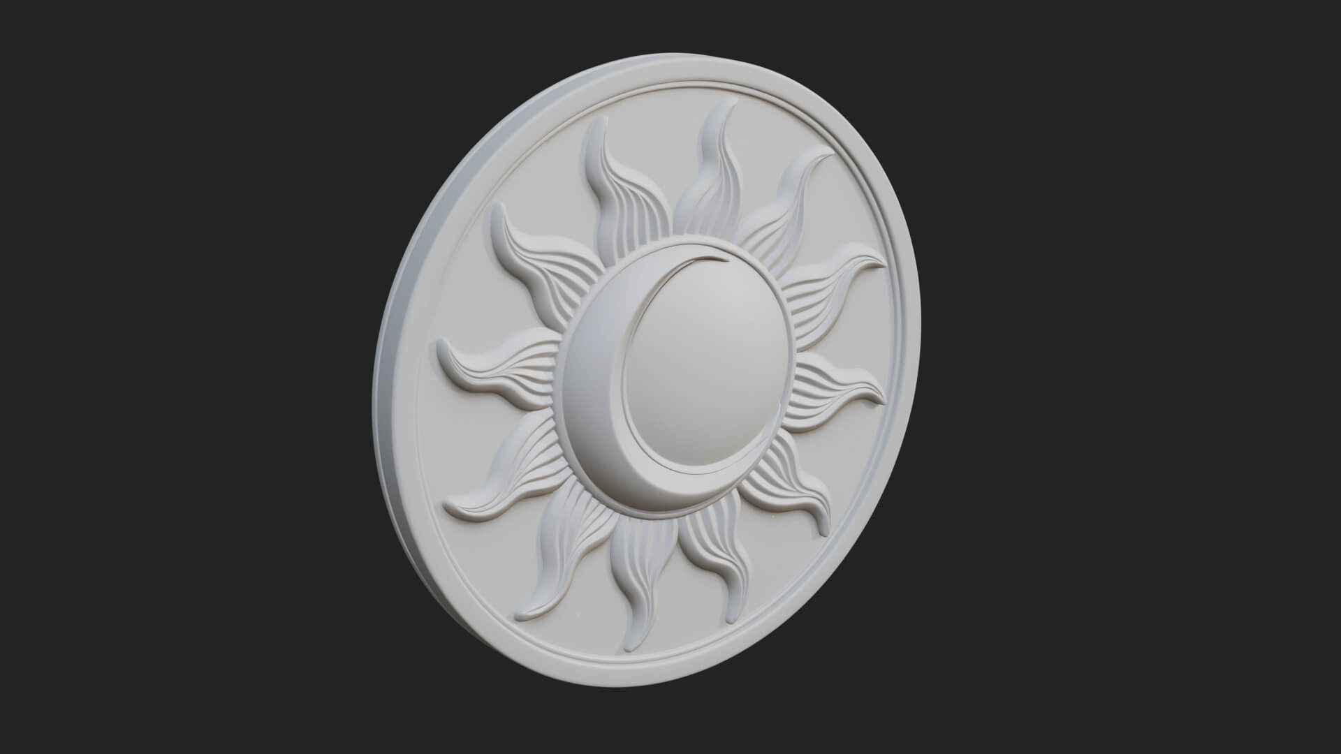 Flame Ray Sun Disc Plaque Design 8 3D Print Model 3D Model