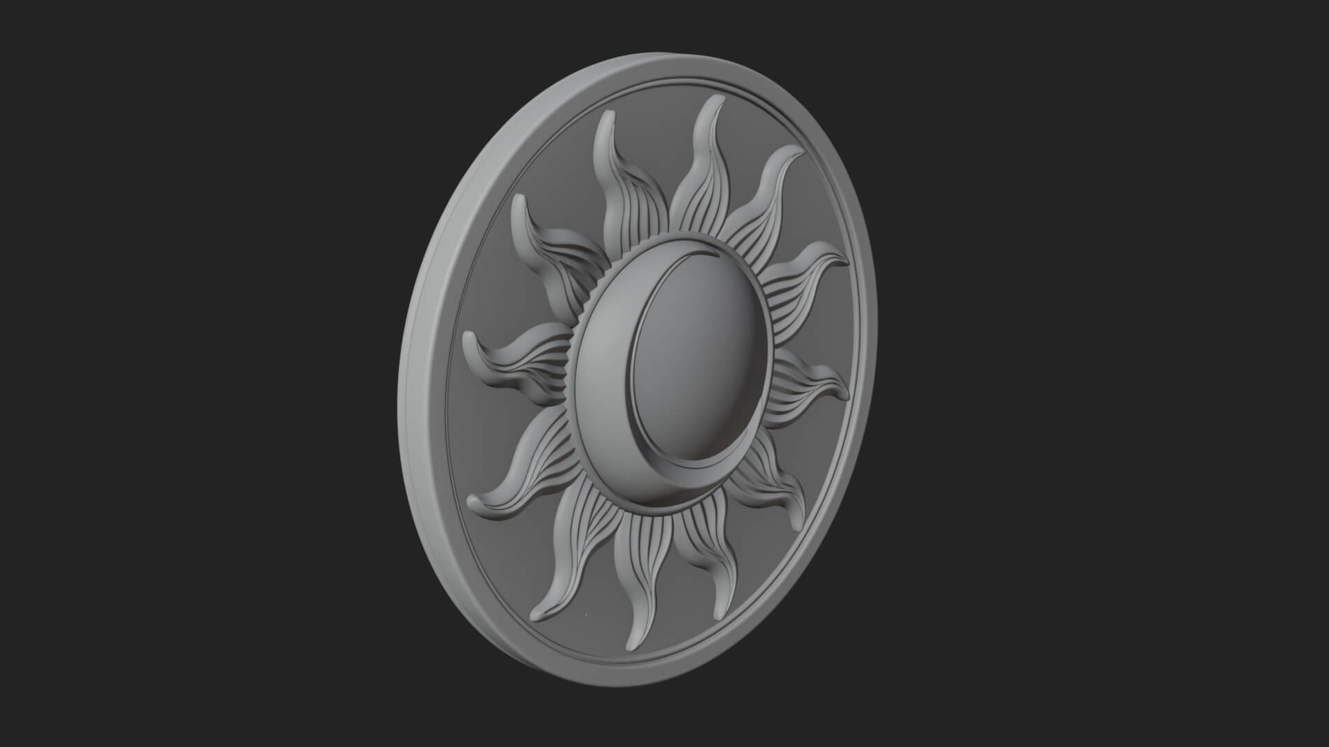 Flame Ray Sun Disc Plaque Design 8 3D Print Model 3D Model