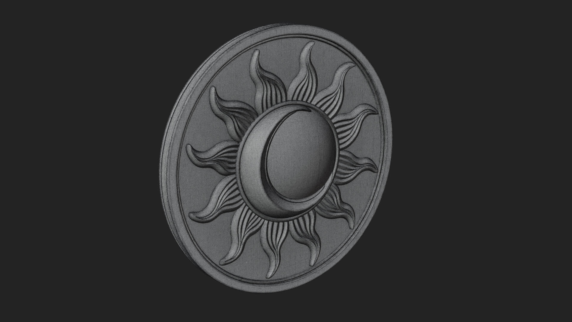 Flame Ray Sun Disc Plaque Design 8 3D Print Model 3D Model