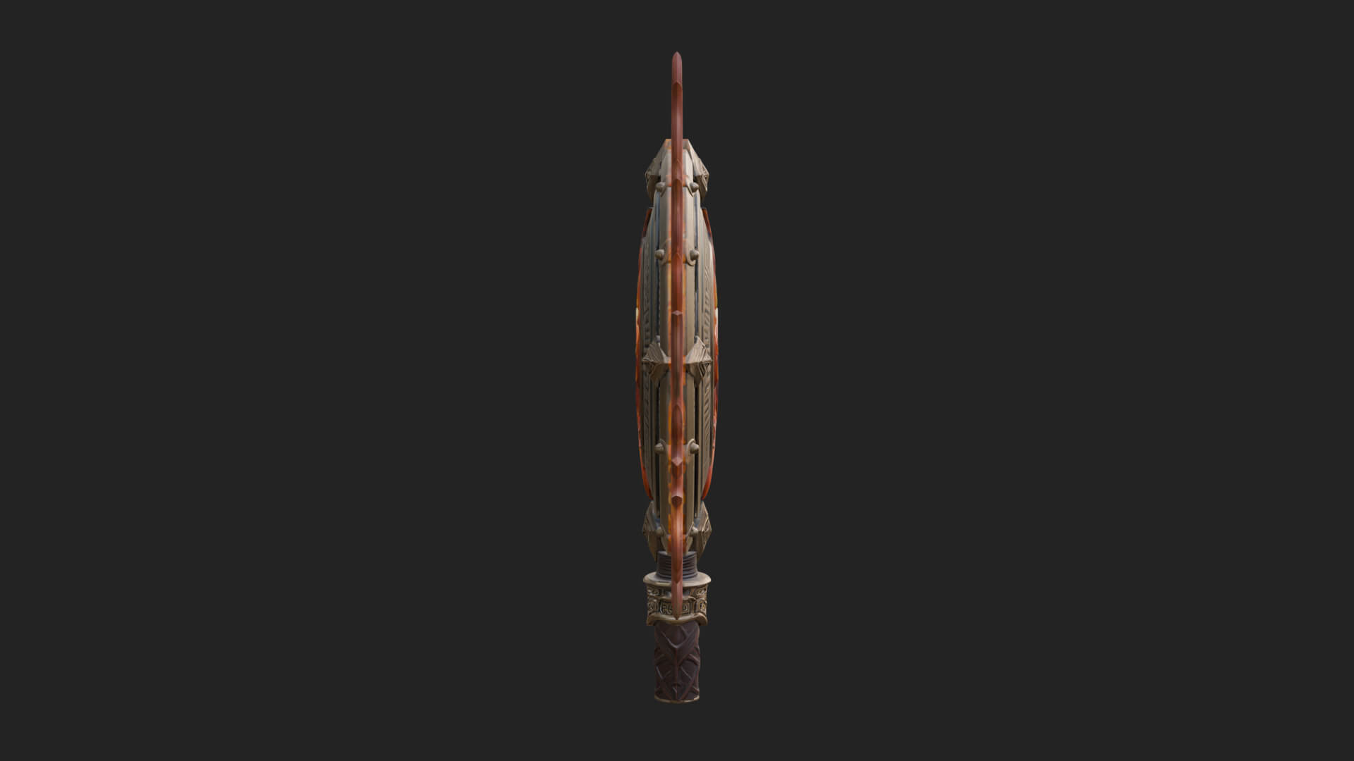 Flame Ringed Shield Model Design 1 3D Print Model 3D Model