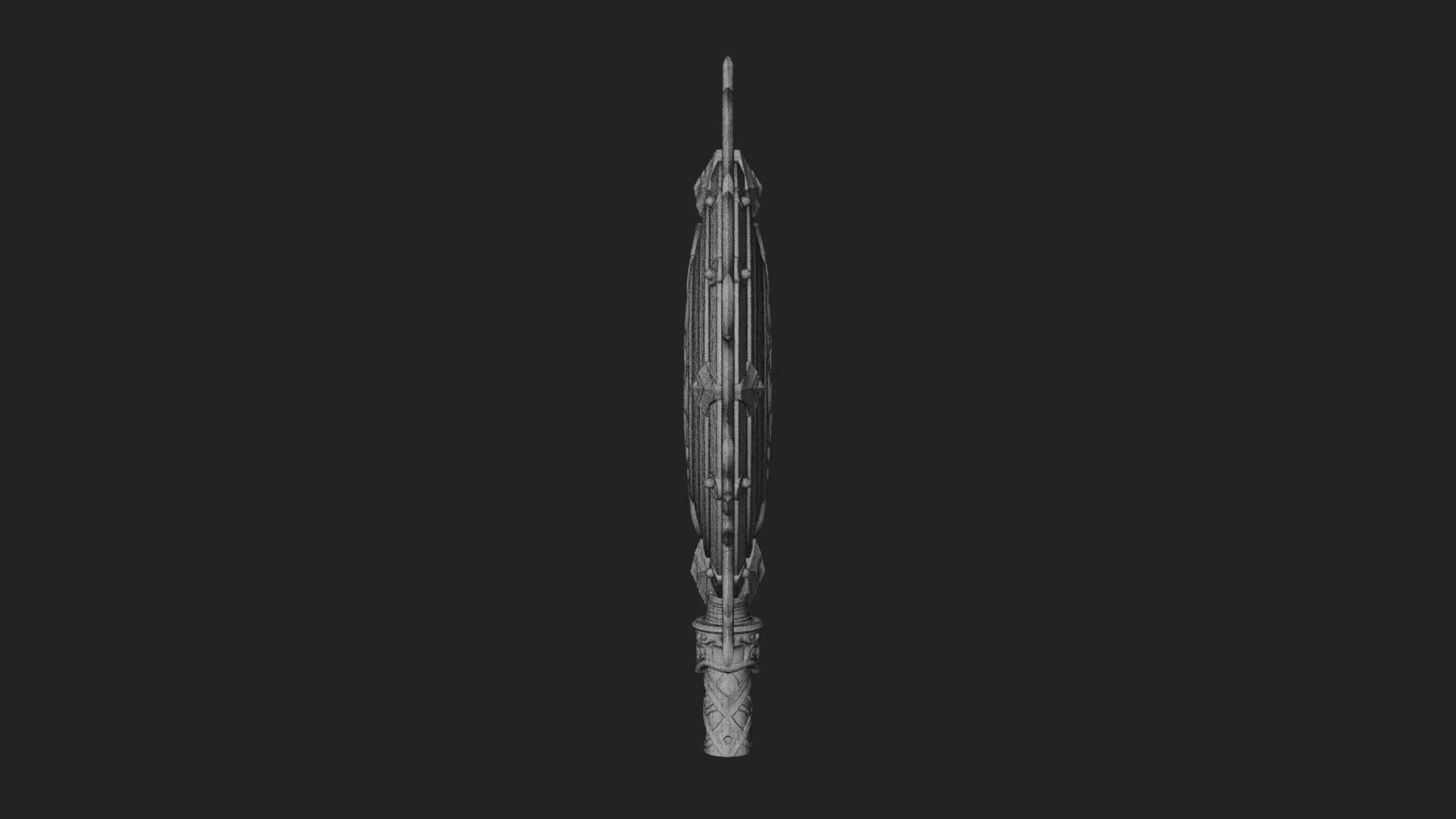 Flame Ringed Shield Model Design 1 3D Print Model 3D Model