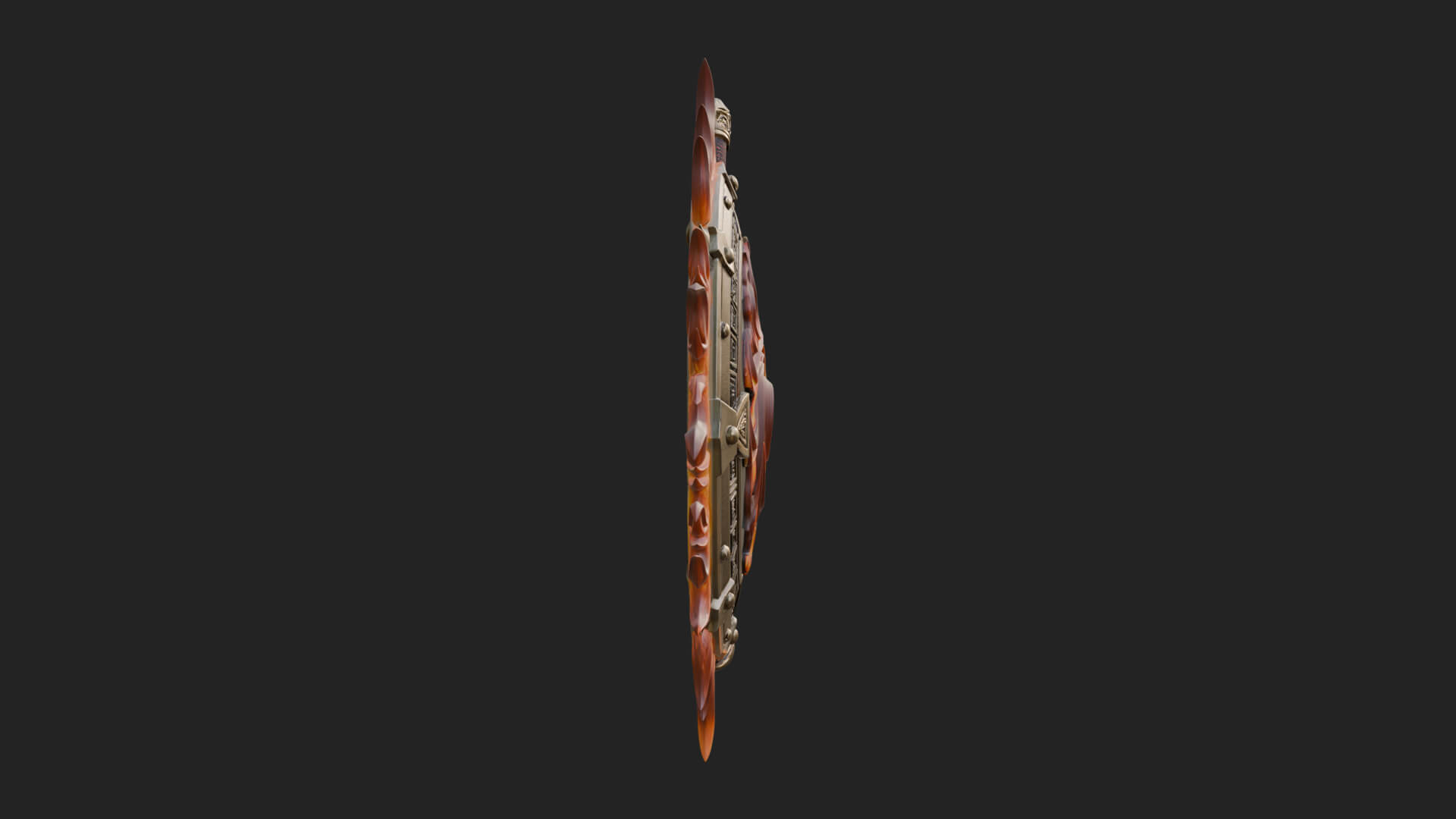 Flame Ringed Shield Model Design 3 3D Print Model 3D Model