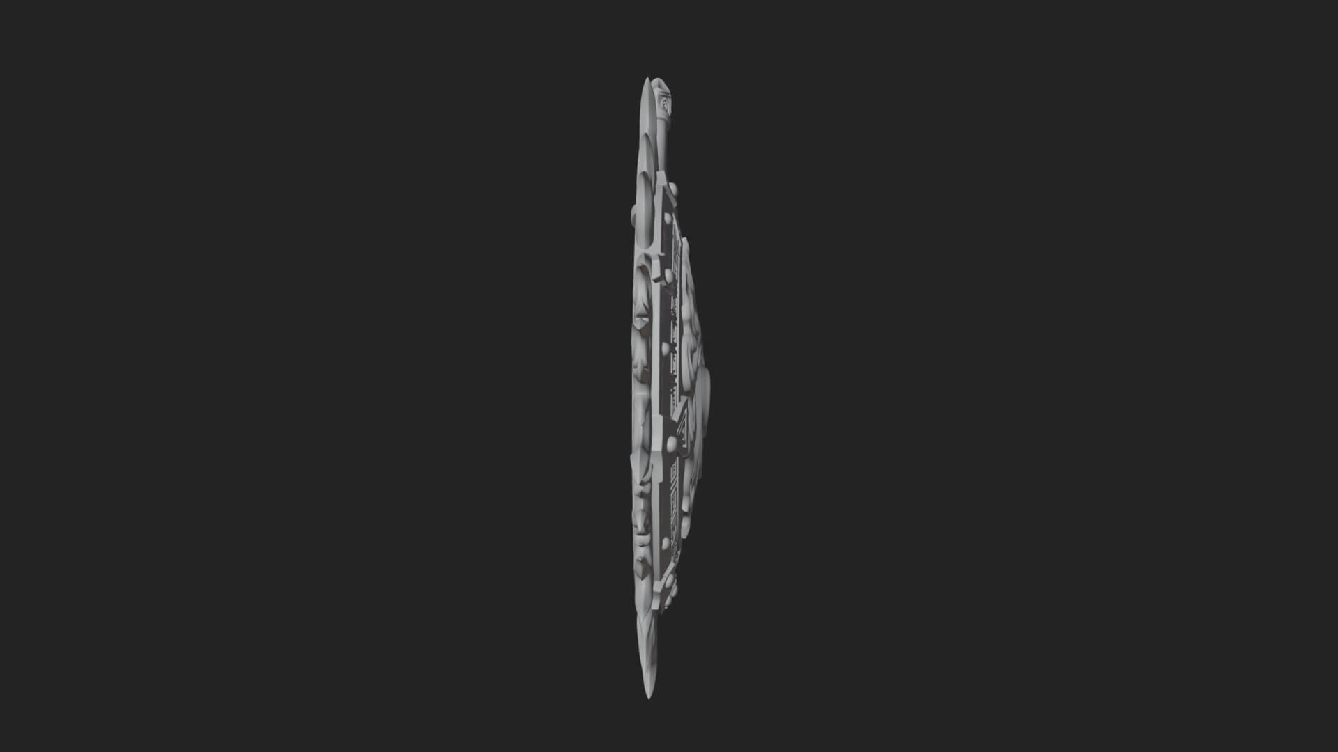 Flame Ringed Shield Model Design 3 3D Print Model 3D Model
