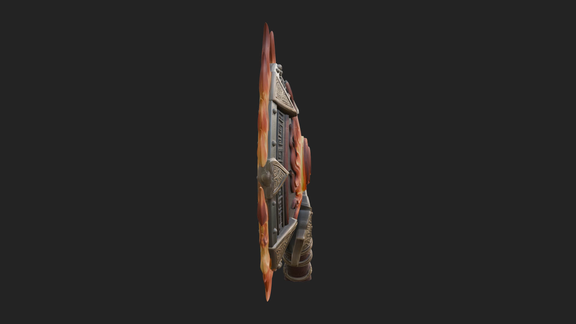 Flame Ringed Shield Model Design 4 3D Print Model 3D Model