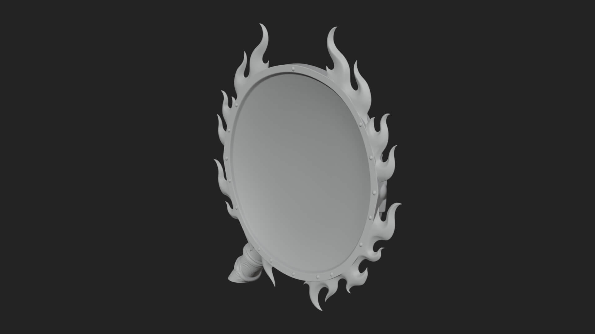 Flame Ringed Shield Model Design 4 3D Print Model 3D Model