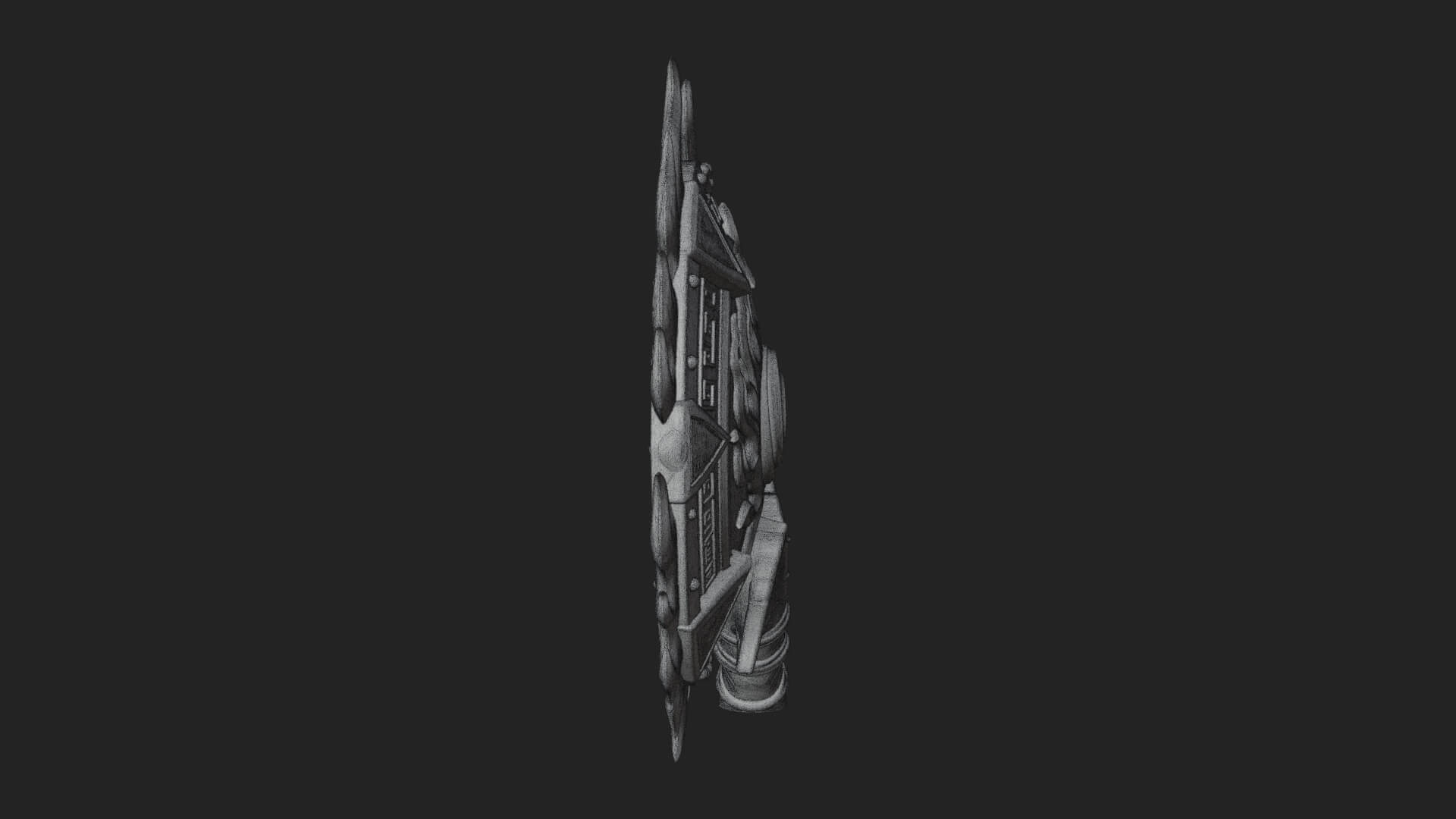 Flame Ringed Shield Model Design 4 3D Print Model 3D Model