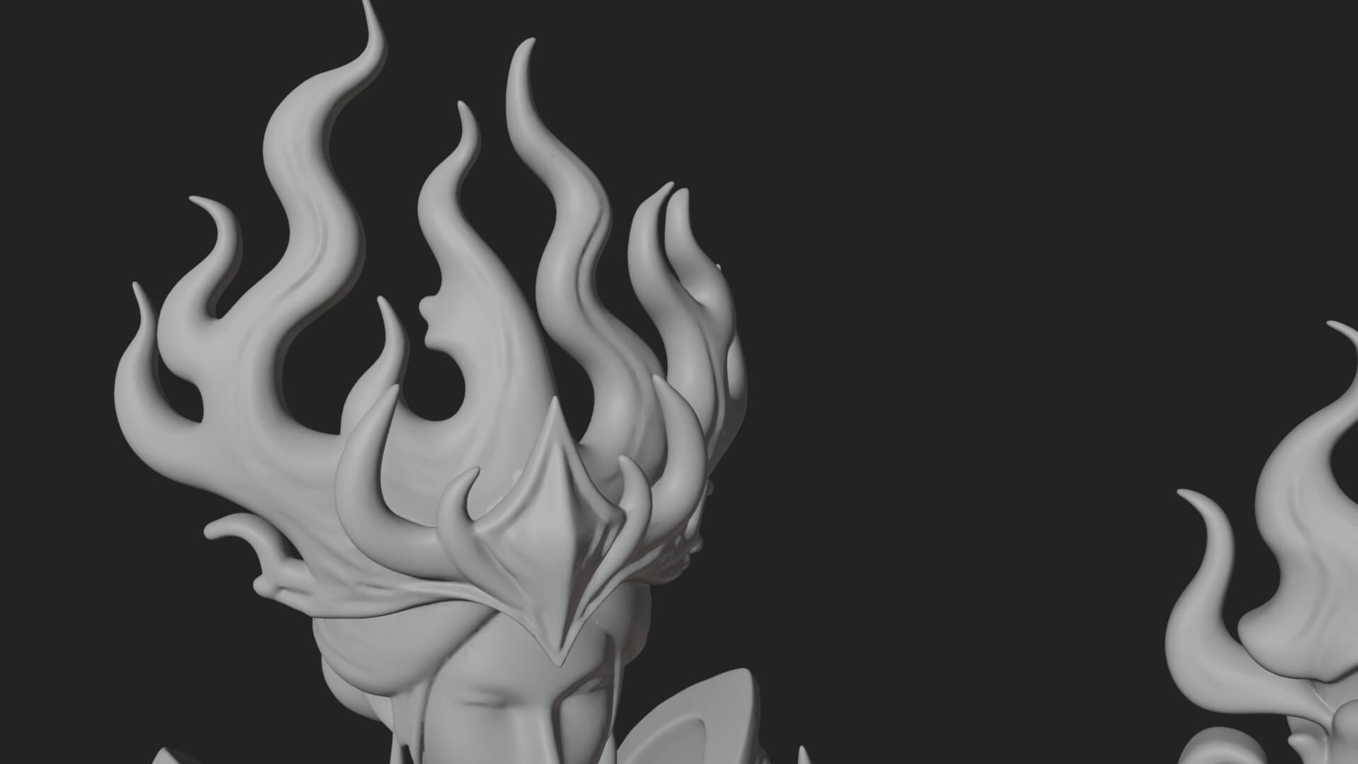 Flame Robed Sorceress Statue Design 1 3D Print Model 3D Model