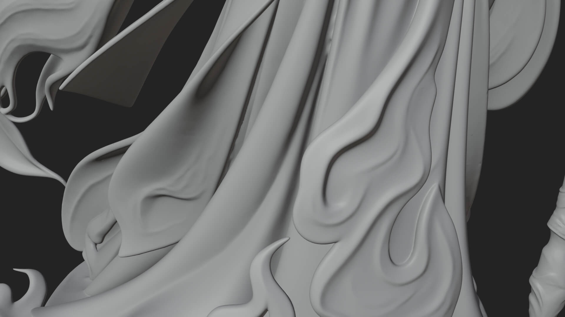 Flame Robed Sorceress Statue Design 1 3D Print Model 3D Model