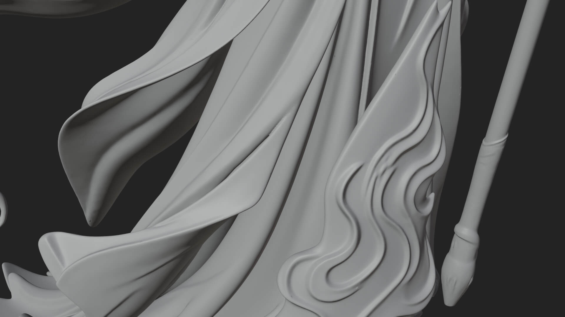 Flame Robed Sorceress Statue Design 3 3D Print Model 3D Model