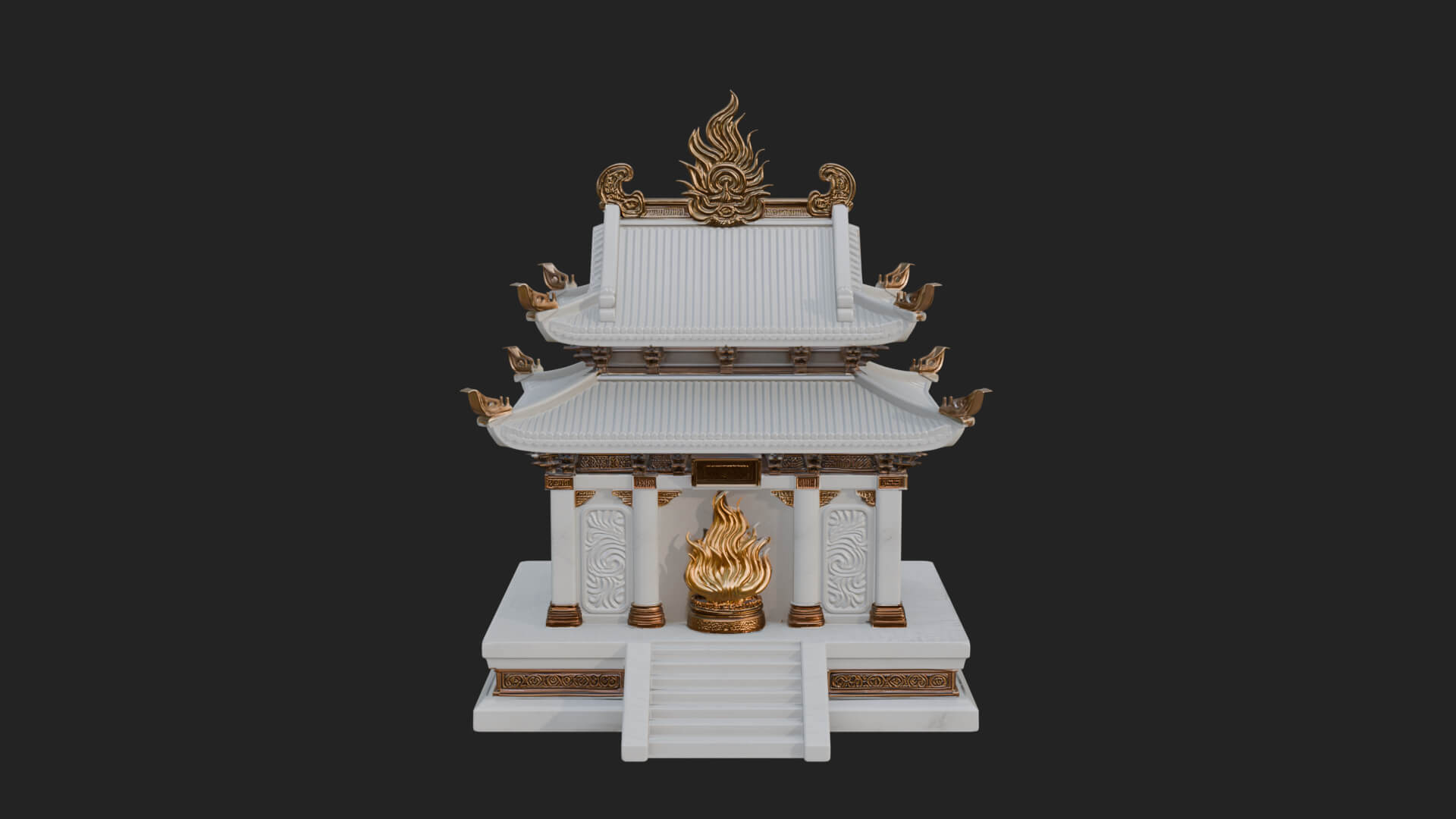 Flame Shrine Temple Design 1 3D Print Model 3D Model