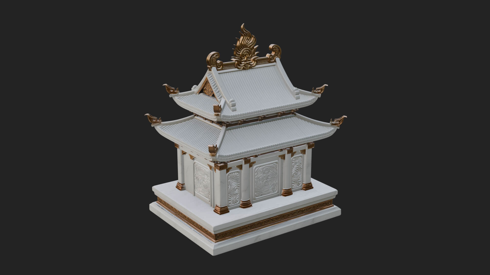 Flame Shrine Temple Design 1 3D Print Model 3D Model