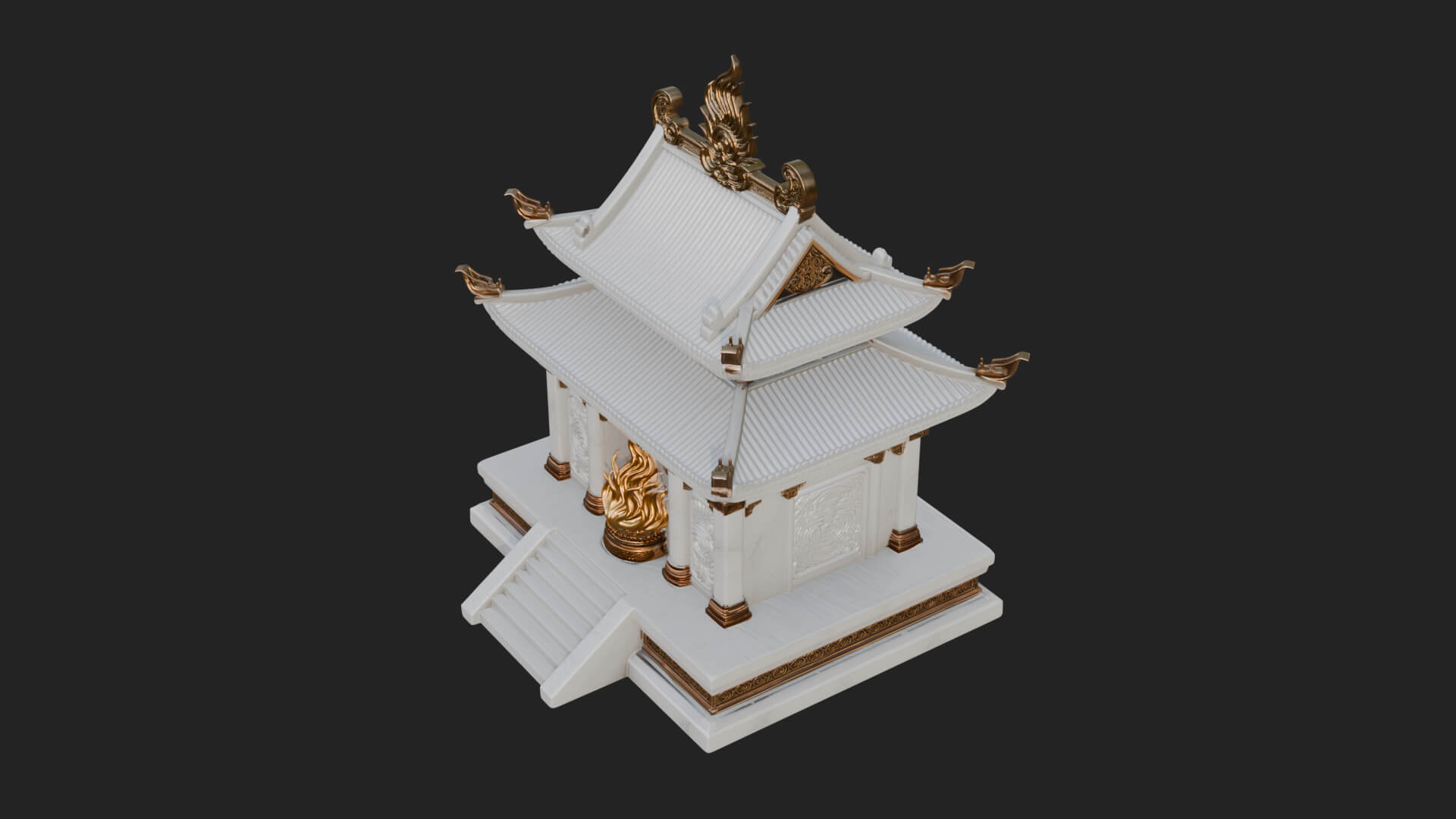 Flame Shrine Temple Design 1 3D Print Model 3D Model