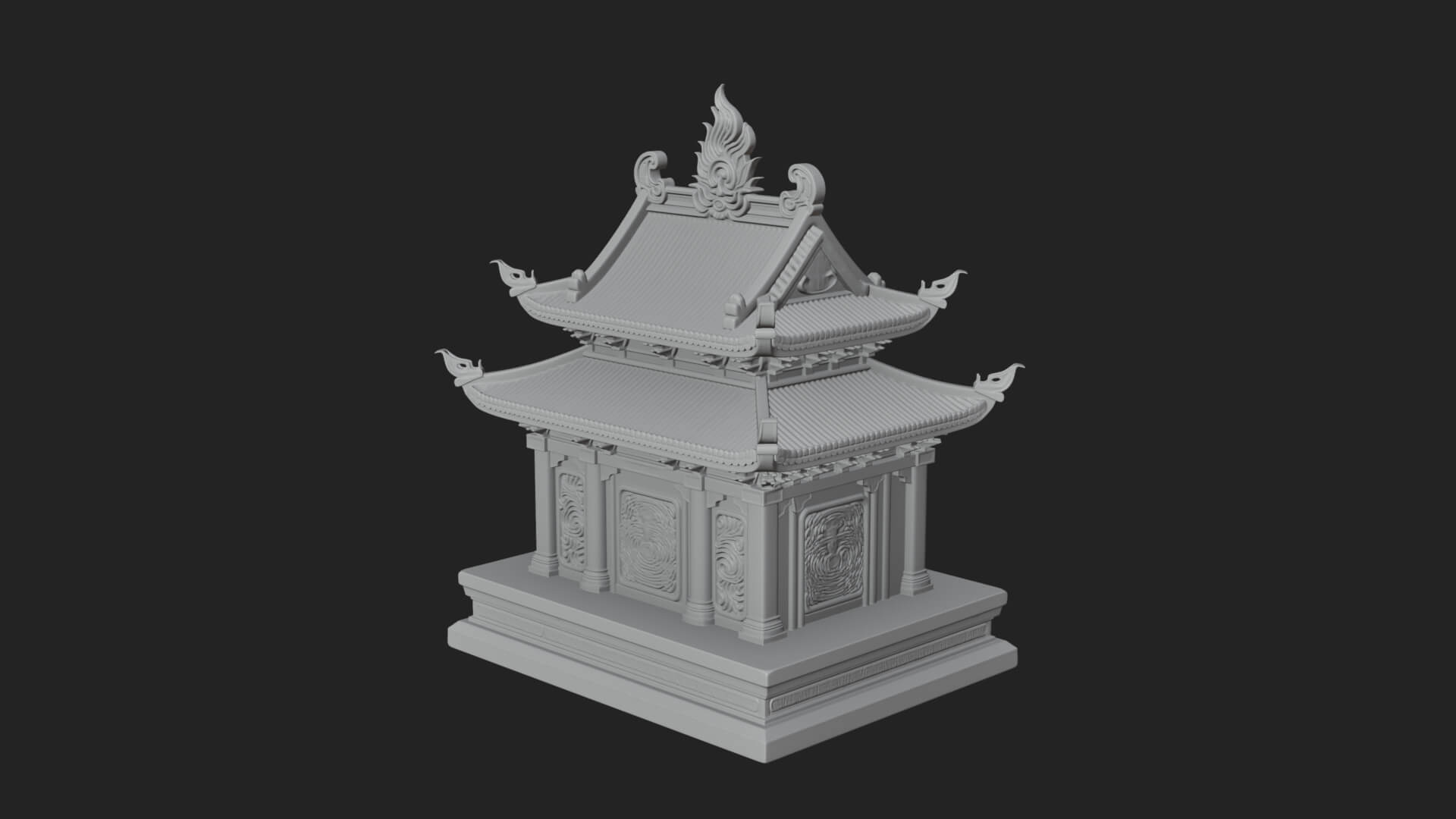 Flame Shrine Temple Design 1 3D Print Model 3D Model