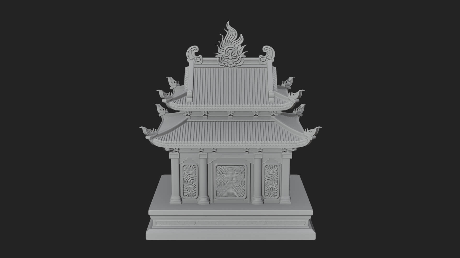 Flame Shrine Temple Design 1 3D Print Model 3D Model