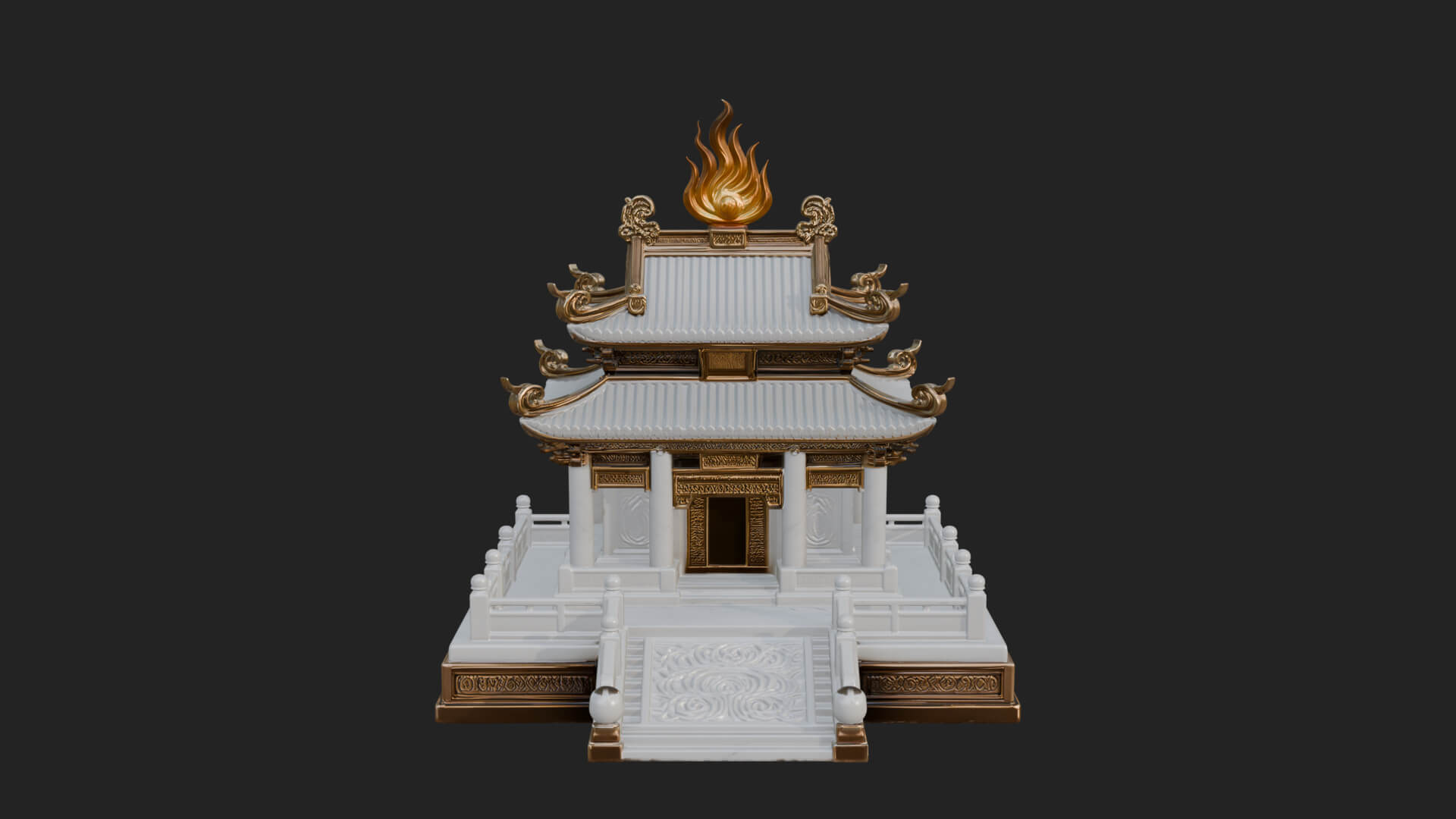 Flame Shrine Temple Design 2 3D Print Model 3D Model