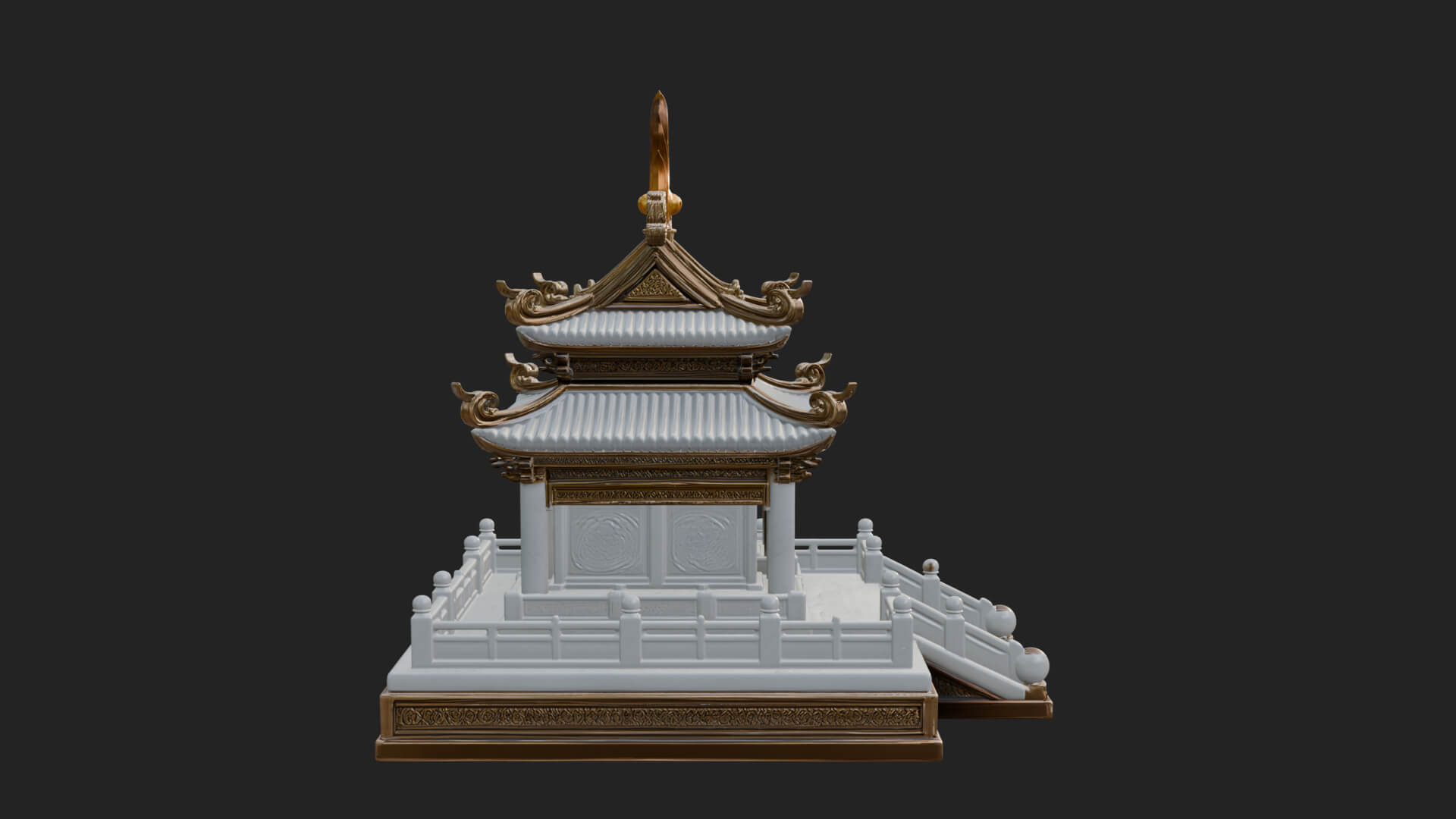 Flame Shrine Temple Design 2 3D Print Model 3D Model