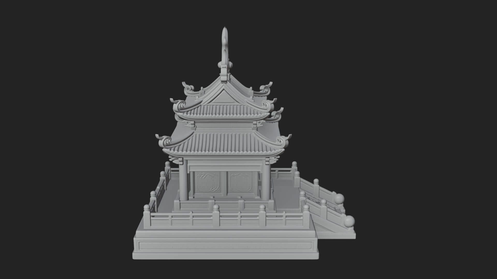 Flame Shrine Temple Design 2 3D Print Model 3D Model