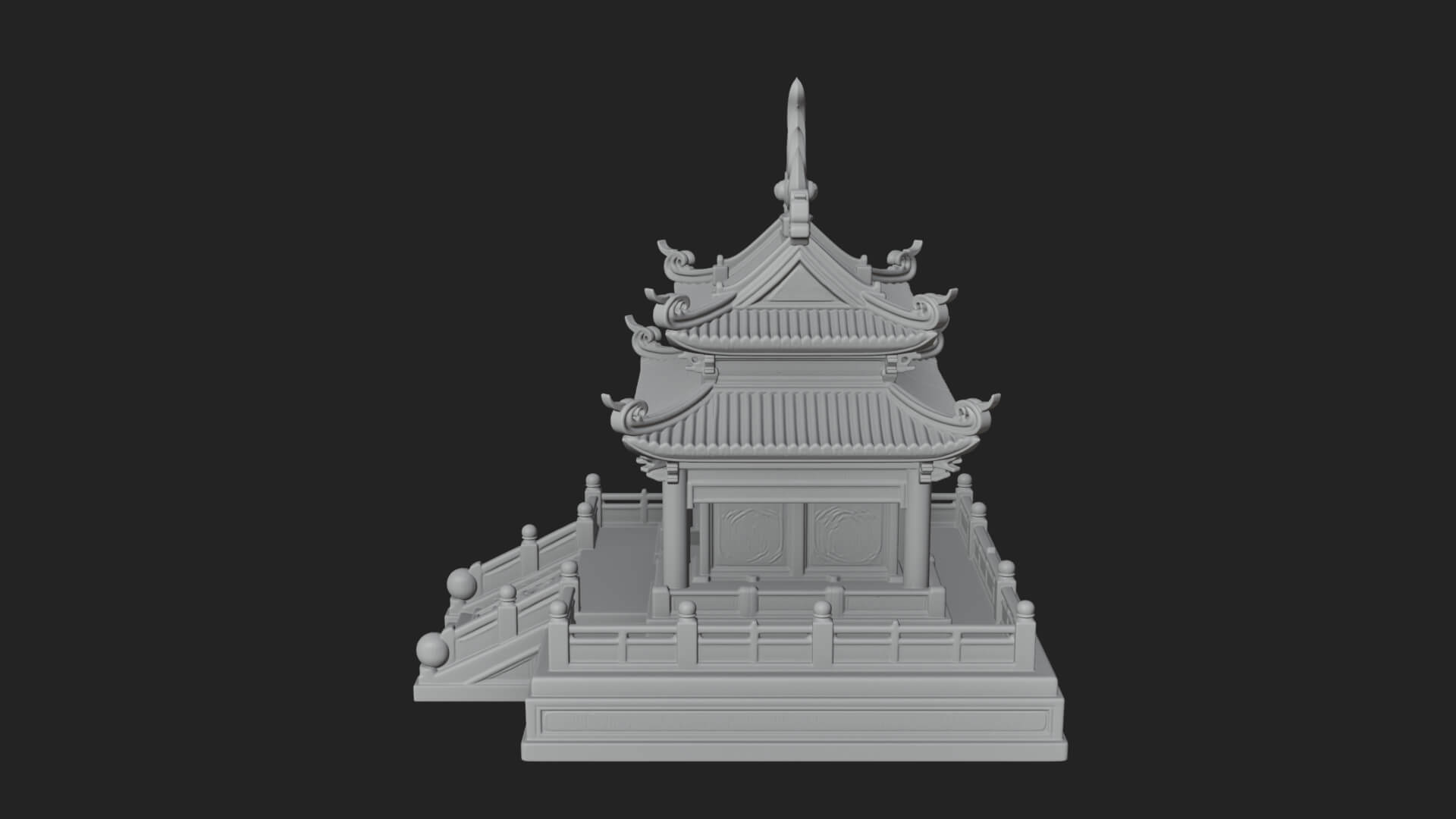 Flame Shrine Temple Design 2 3D Print Model 3D Model