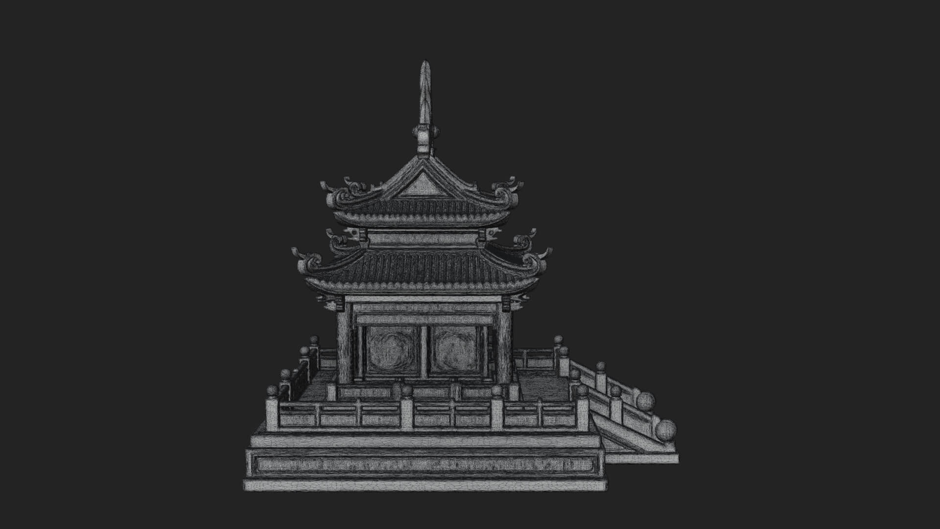 Flame Shrine Temple Design 2 3D Print Model 3D Model