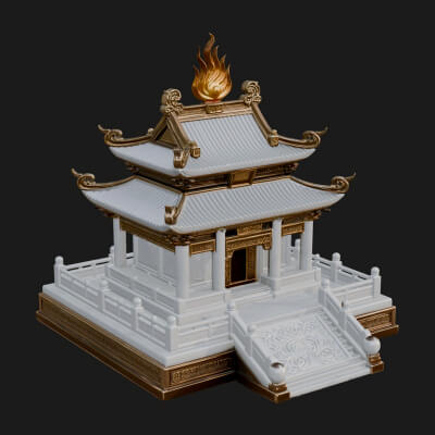 Flame Shrine Temple Design 2 3D Print Model