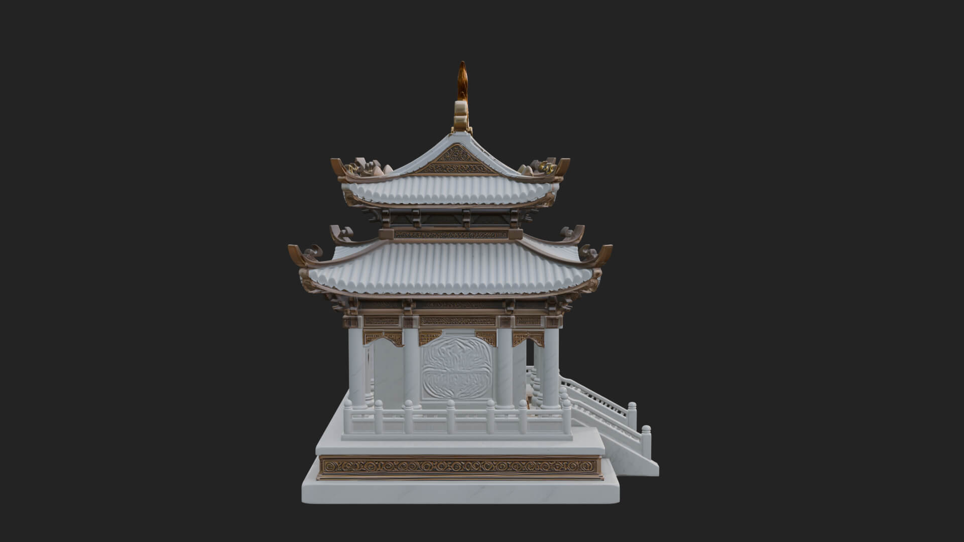 Flame Shrine Temple Design 3 3D Print Model 3D Model