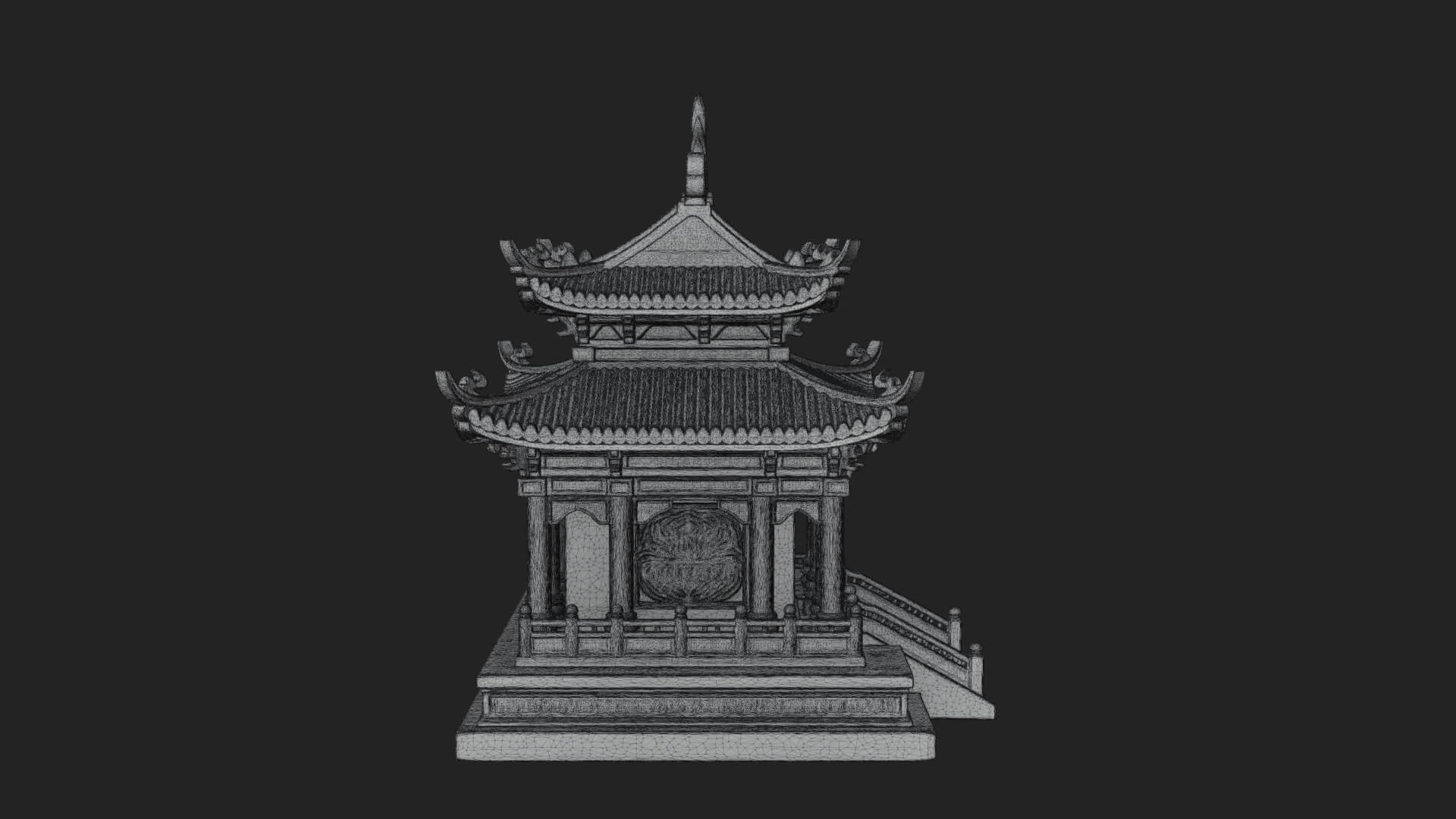 Flame Shrine Temple Design 3 3D Print Model 3D Model