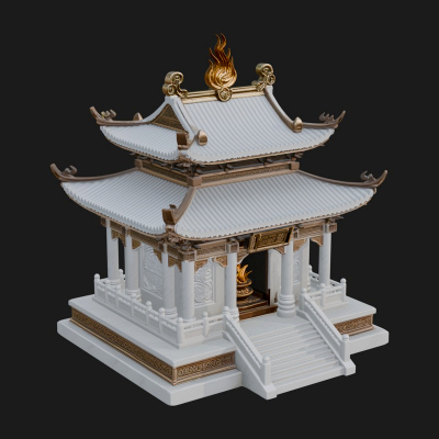 Flame Shrine Temple Design 3 3D Print Model