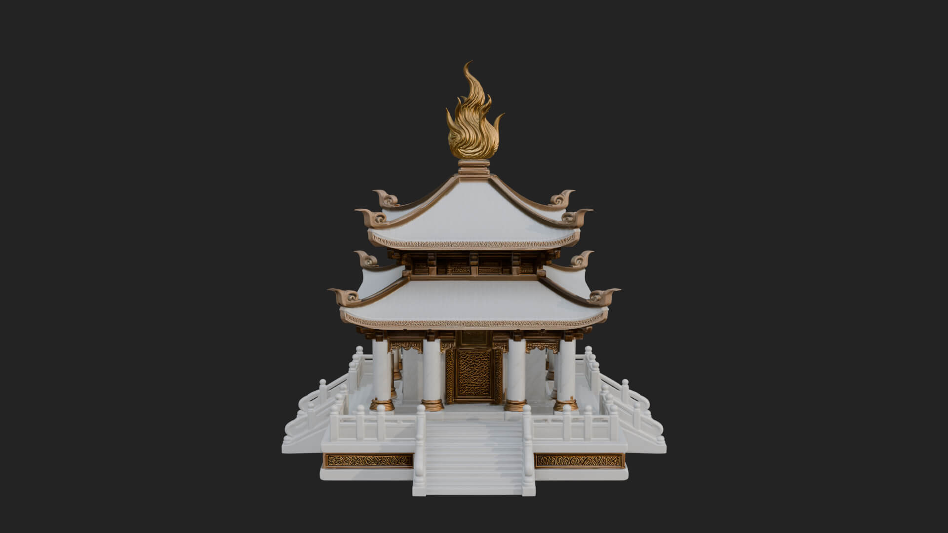 Flame Shrine Temple Design 4 3D Print Model 3D Model