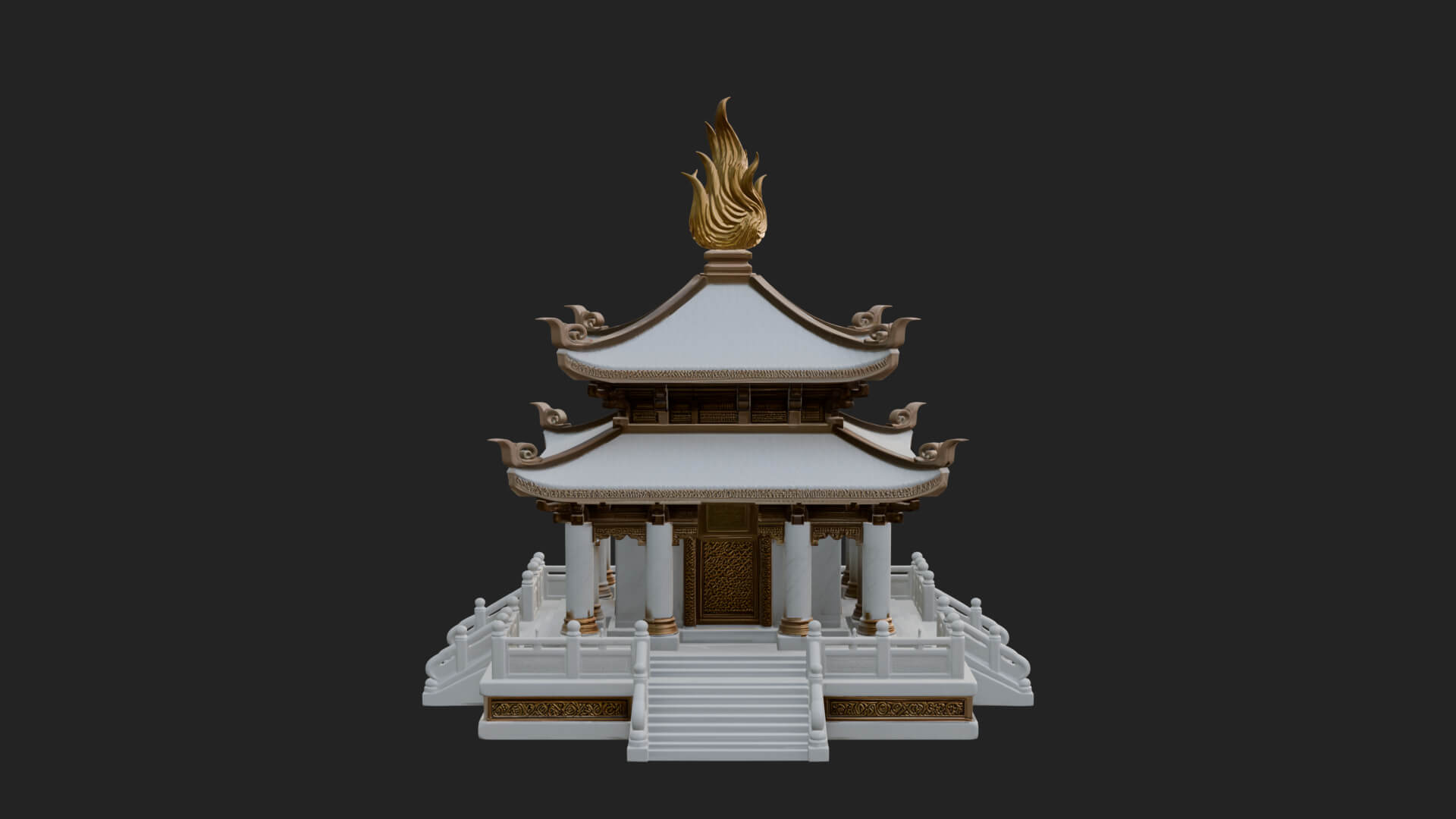 Flame Shrine Temple Design 4 3D Print Model 3D Model