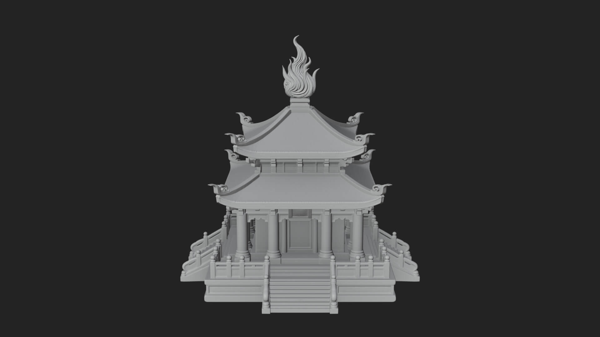Flame Shrine Temple Design 4 3D Print Model 3D Model