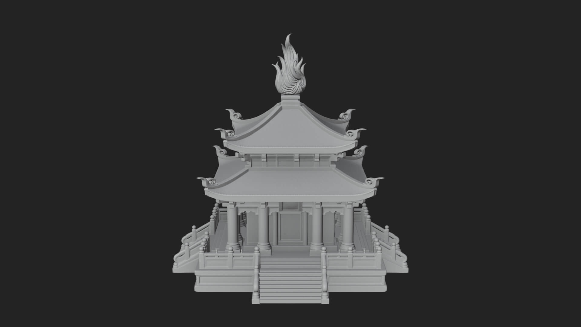 Flame Shrine Temple Design 4 3D Print Model 3D Model