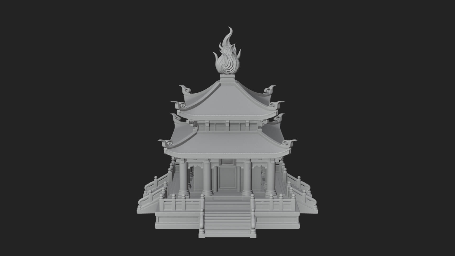 Flame Shrine Temple Design 4 3D Print Model 3D Model
