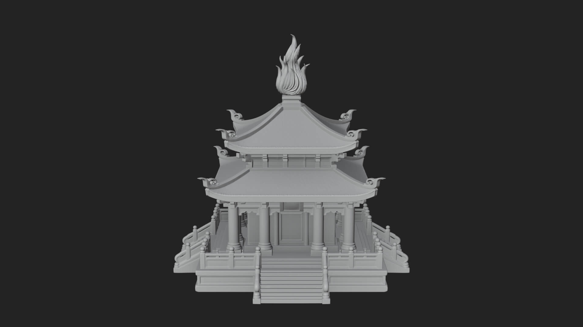 Flame Shrine Temple Design 4 3D Print Model 3D Model