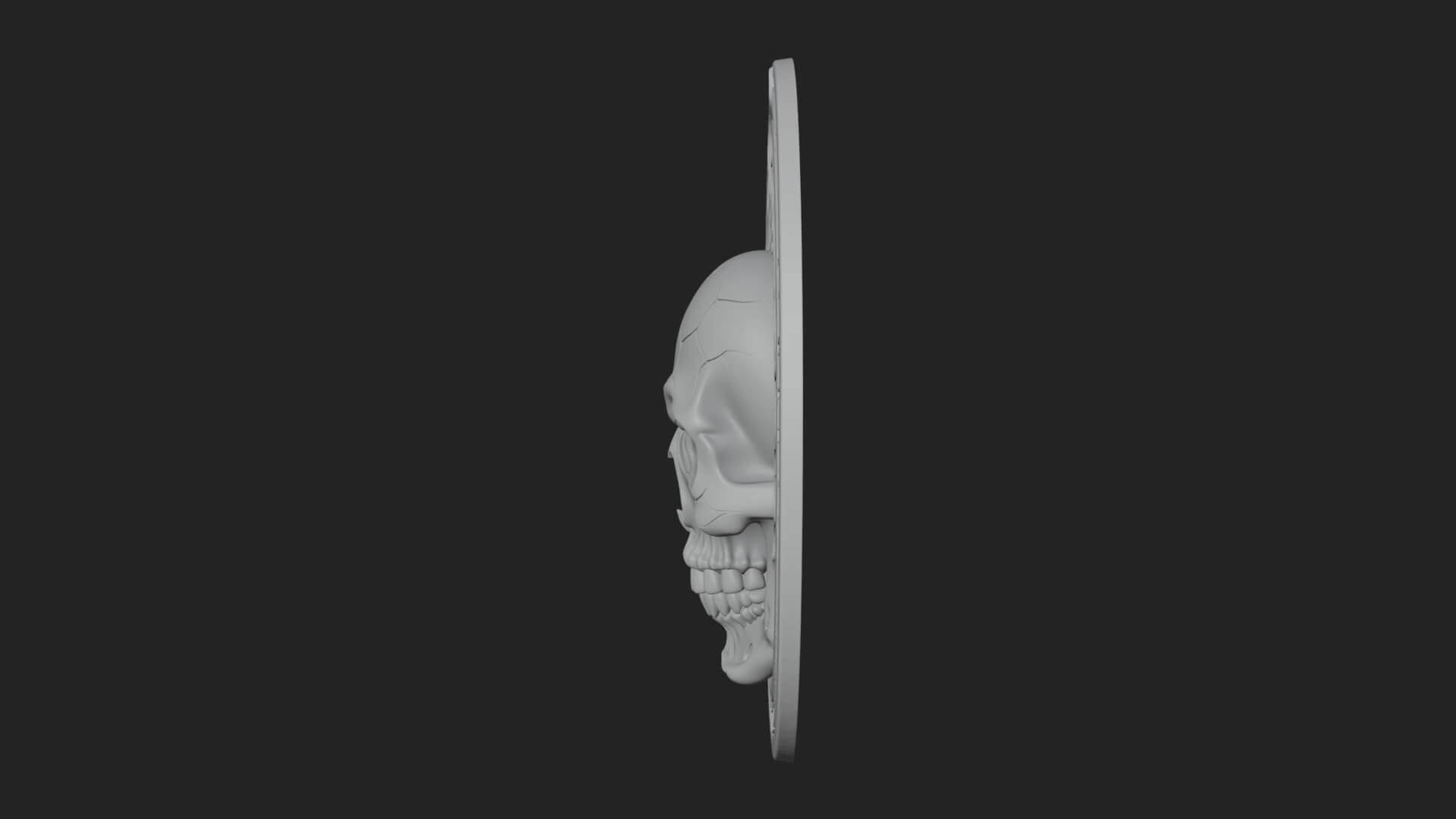 Flame Skull Oval Relief Plaque Design 2 3D Print Model 3D Model