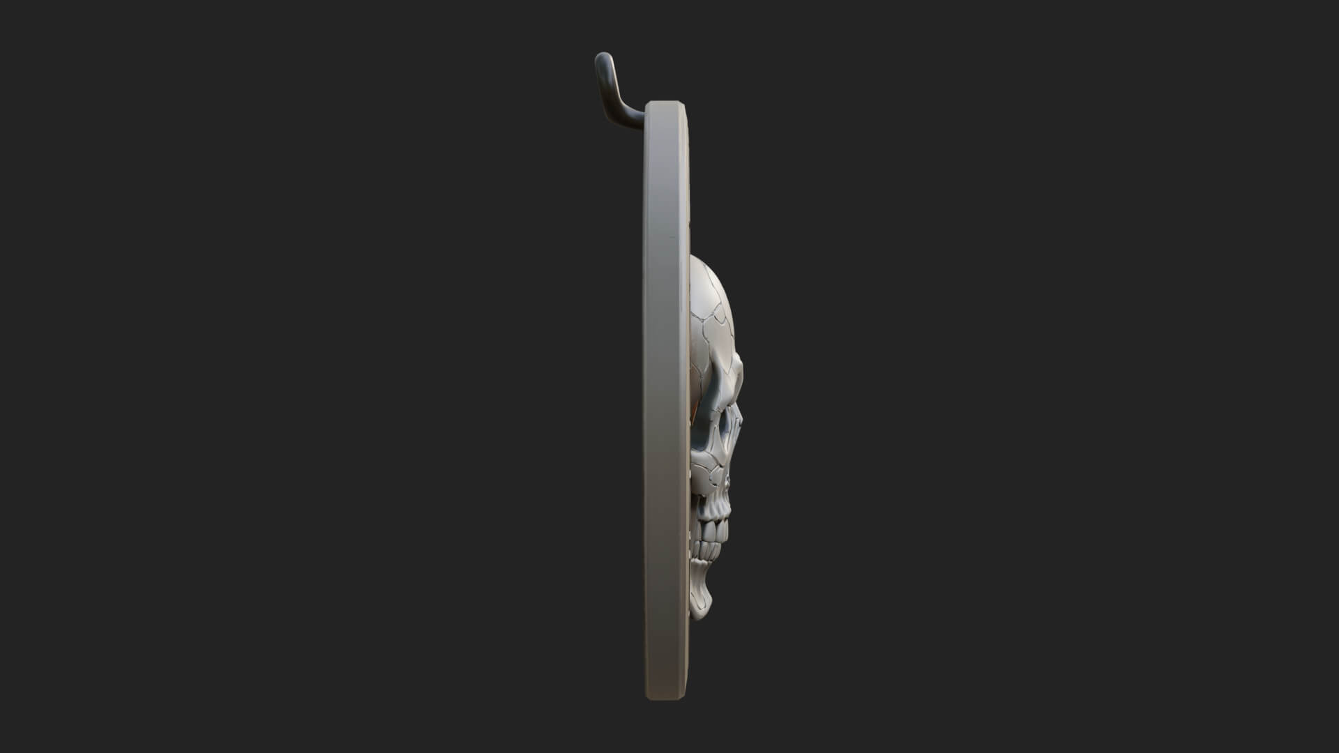 Flame Skull Oval Relief Plaque Design 3 3D Print Model 3D Model