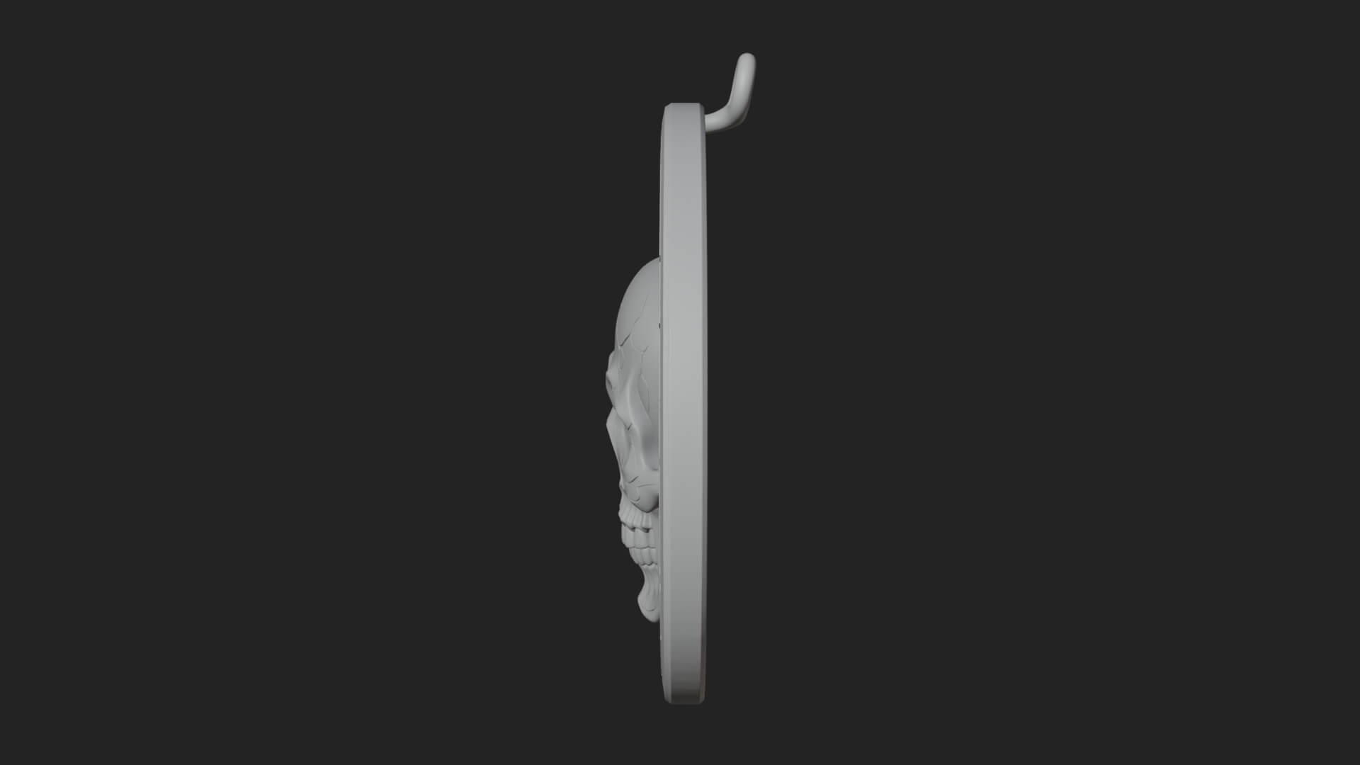 Flame Skull Oval Relief Plaque Design 3 3D Print Model 3D Model