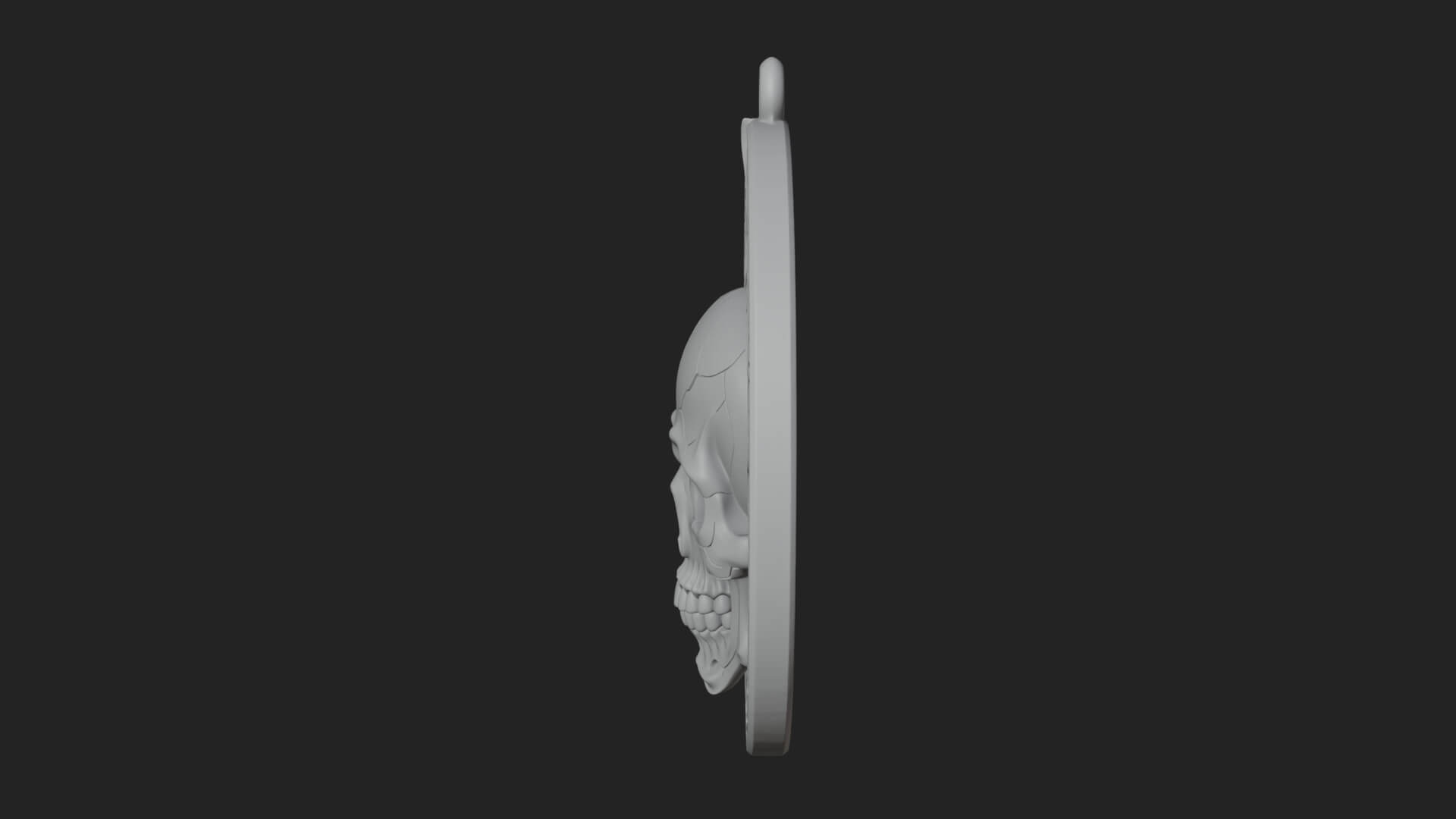 Flame Skull Oval Relief Plaque Design 4 3D Print Model 3D Model