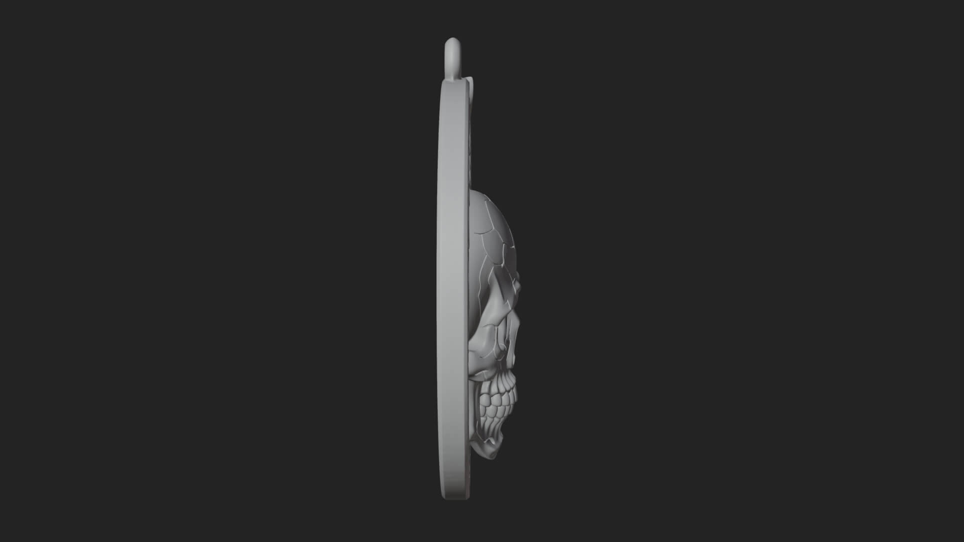 Flame Skull Oval Relief Plaque Design 4 3D Print Model 3D Model