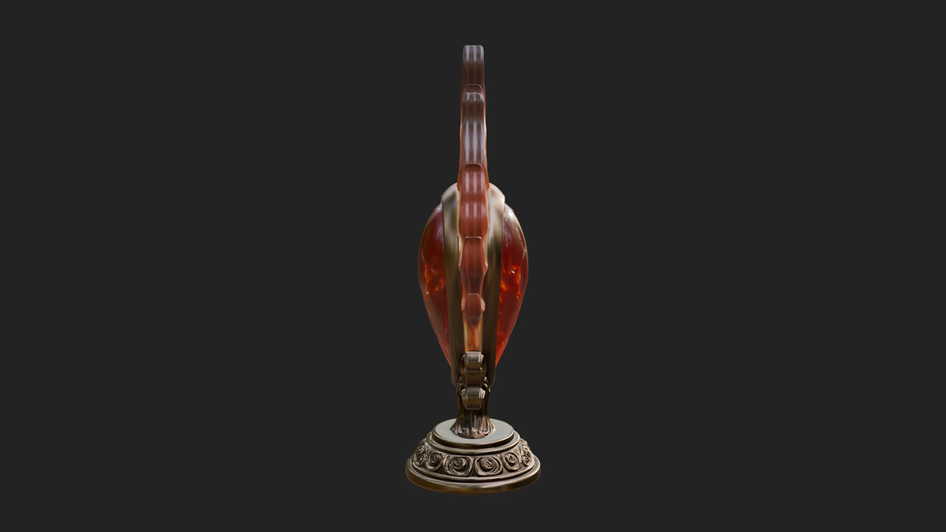 Flaming Heart on Stand Statue Design 1 3D Print Model 3D Model