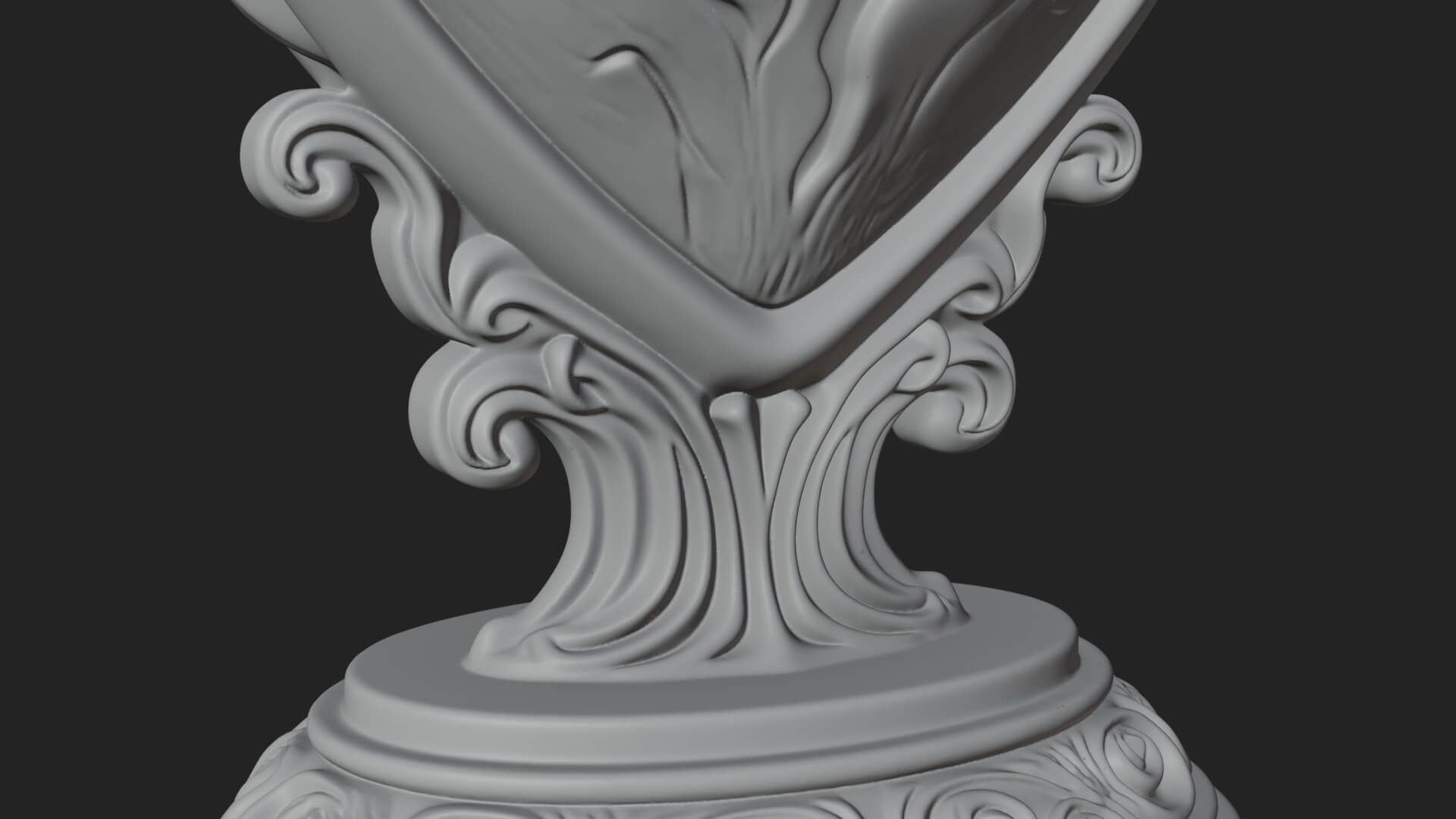 Flaming Heart on Stand Statue Design 1 3D Print Model 3D Model