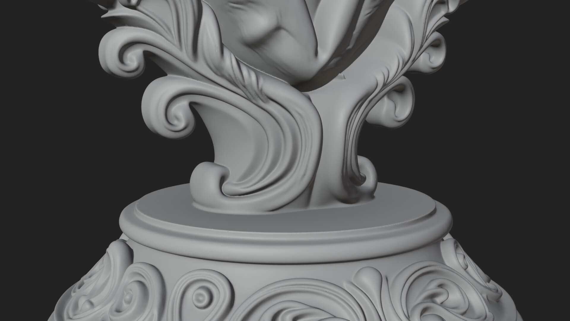 Flaming Heart on Stand Statue Design 2 3D Print Model 3D Model