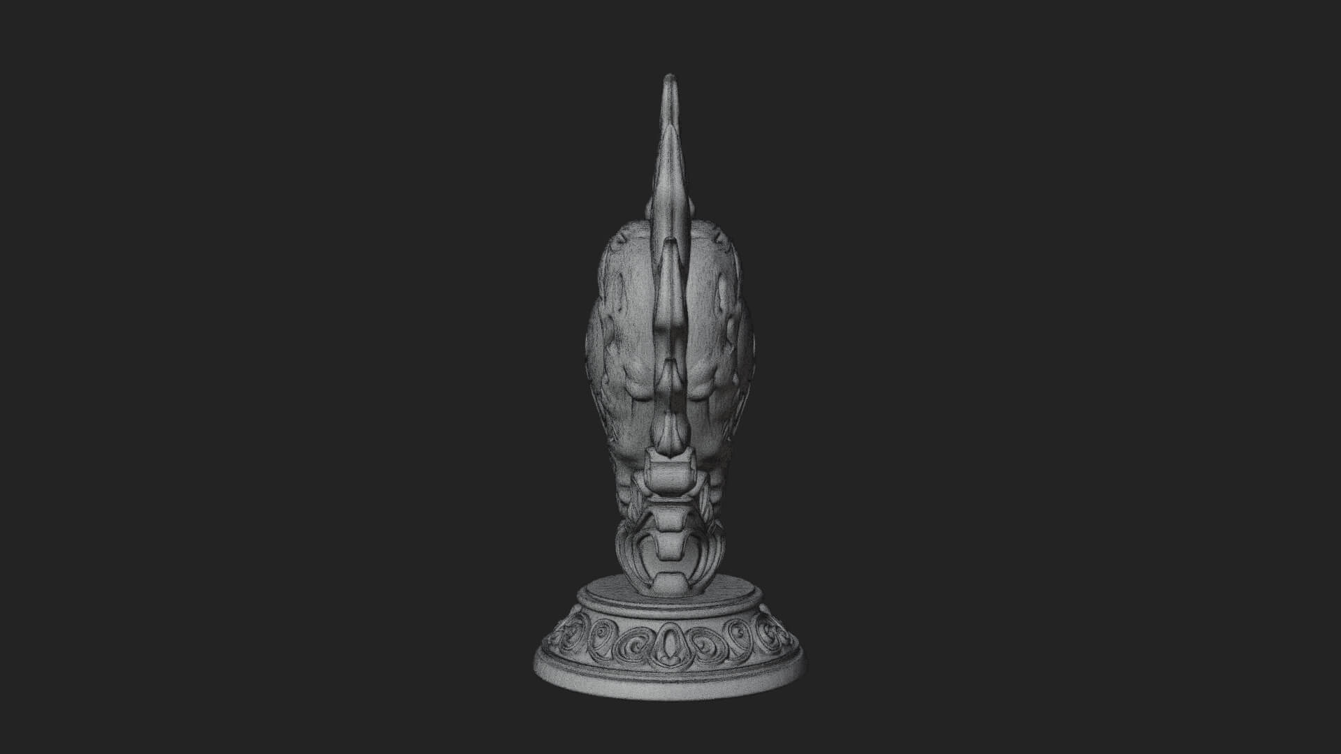 Flaming Heart on Stand Statue Design 2 3D Print Model 3D Model