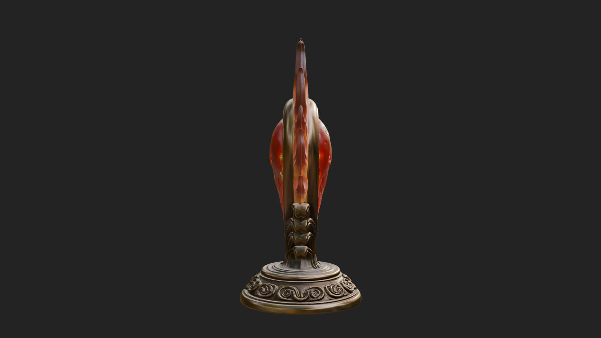 Flaming Heart on Stand Statue Design 3 3D Print Model 3D Model