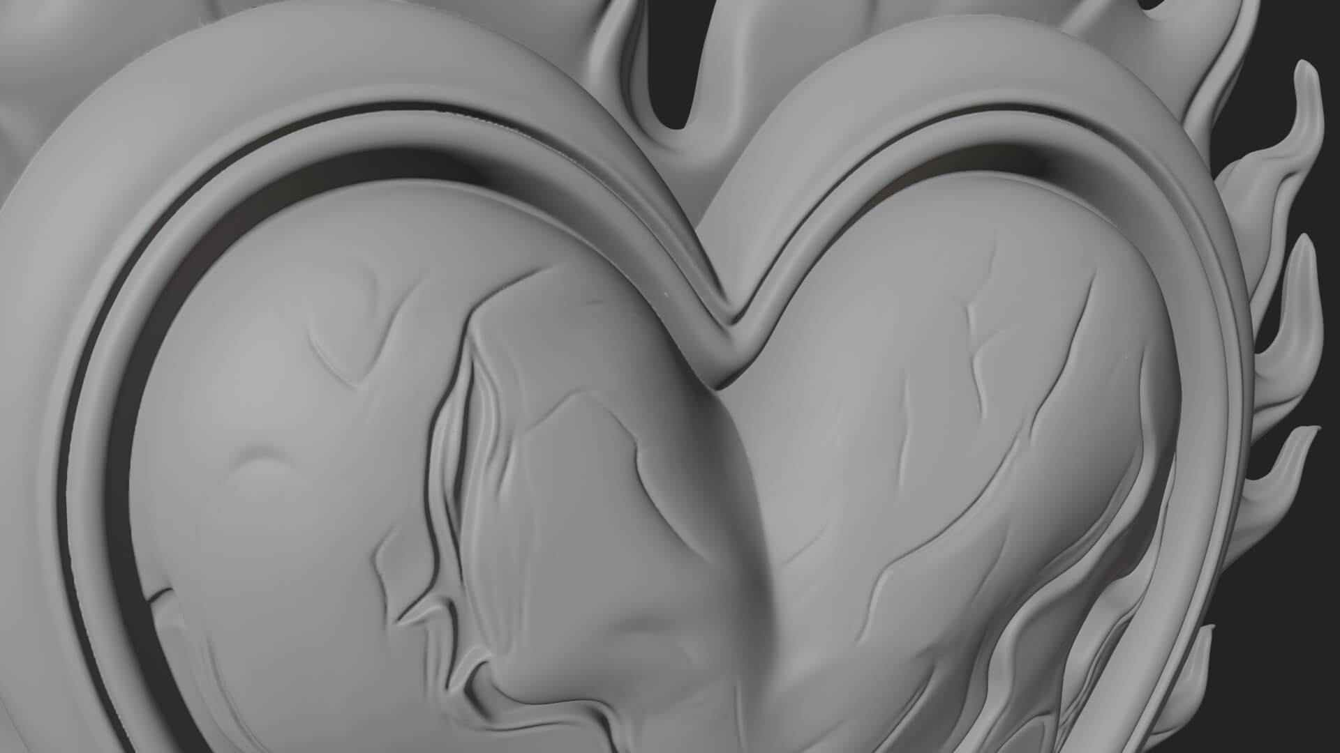 Flaming Heart on Stand Statue Design 3 3D Print Model 3D Model